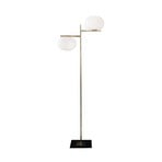 Oluce Alba floor lamp, bronze, white, 2-bulb, glass, metal