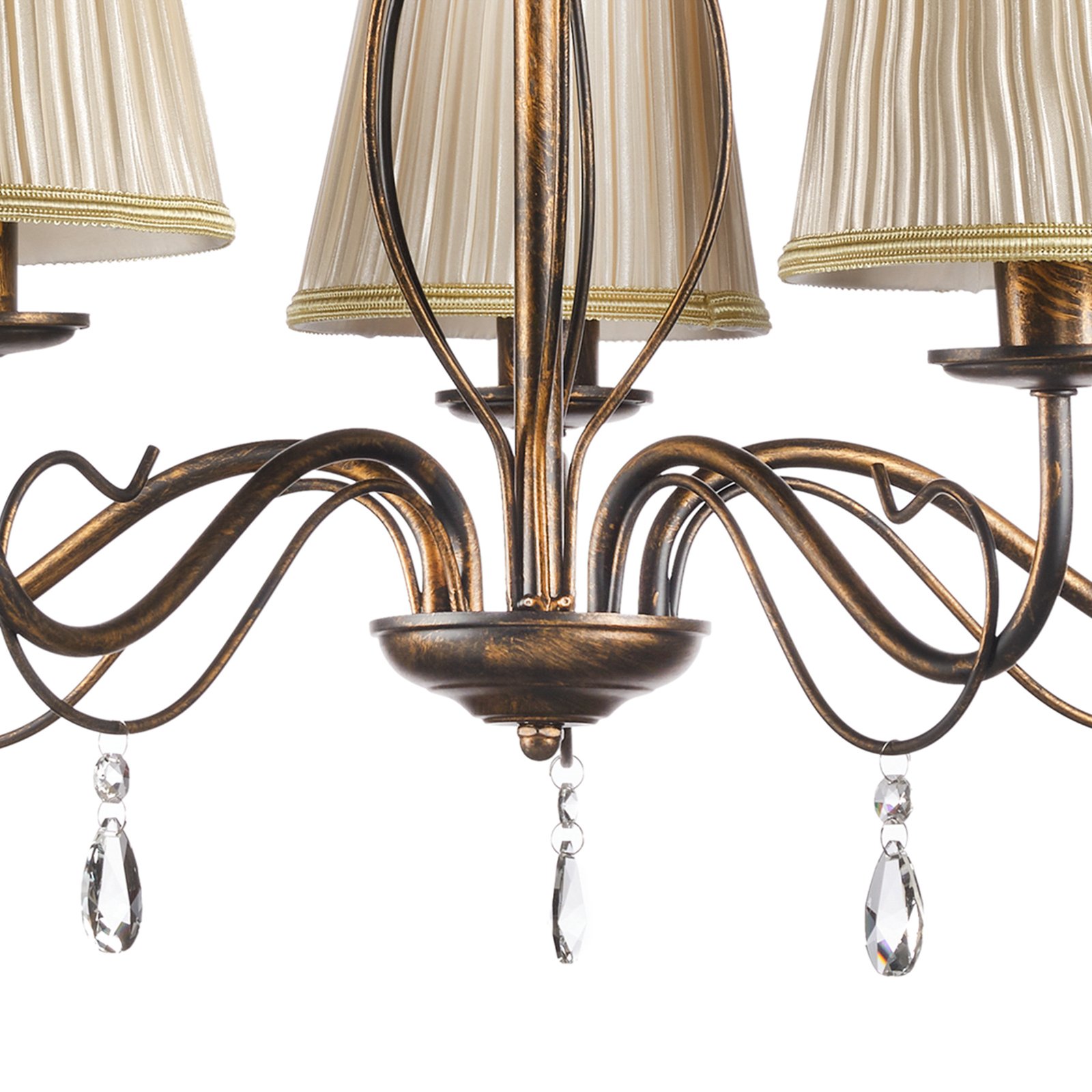 Delia chandelier, bronze-coloured, 5-bulb, Ø 68 cm