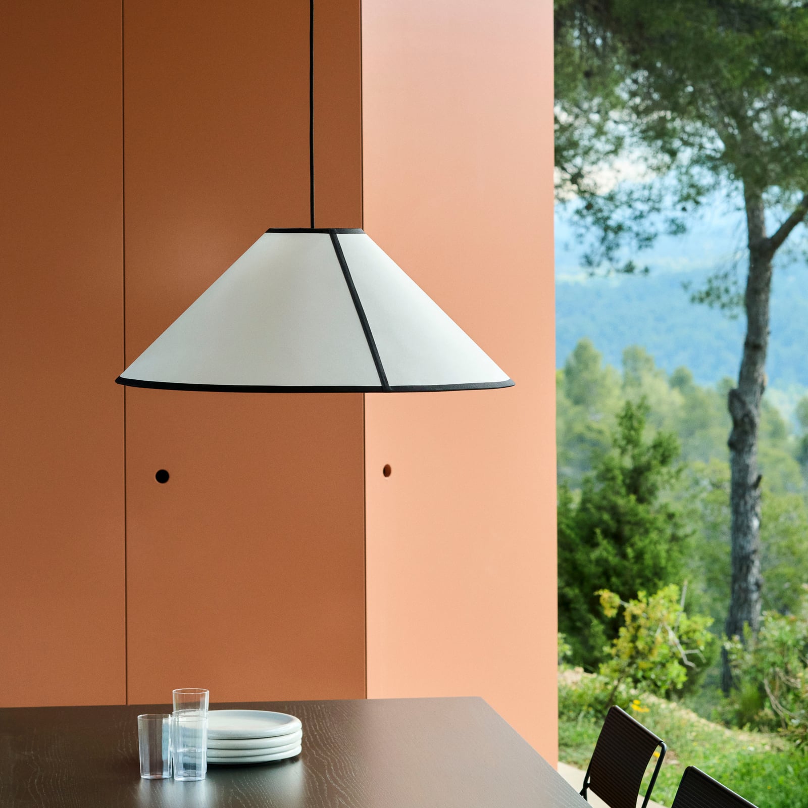 Lámpara colgante Ava, Ø 60 cm, blanco/negro, E27 - HAY