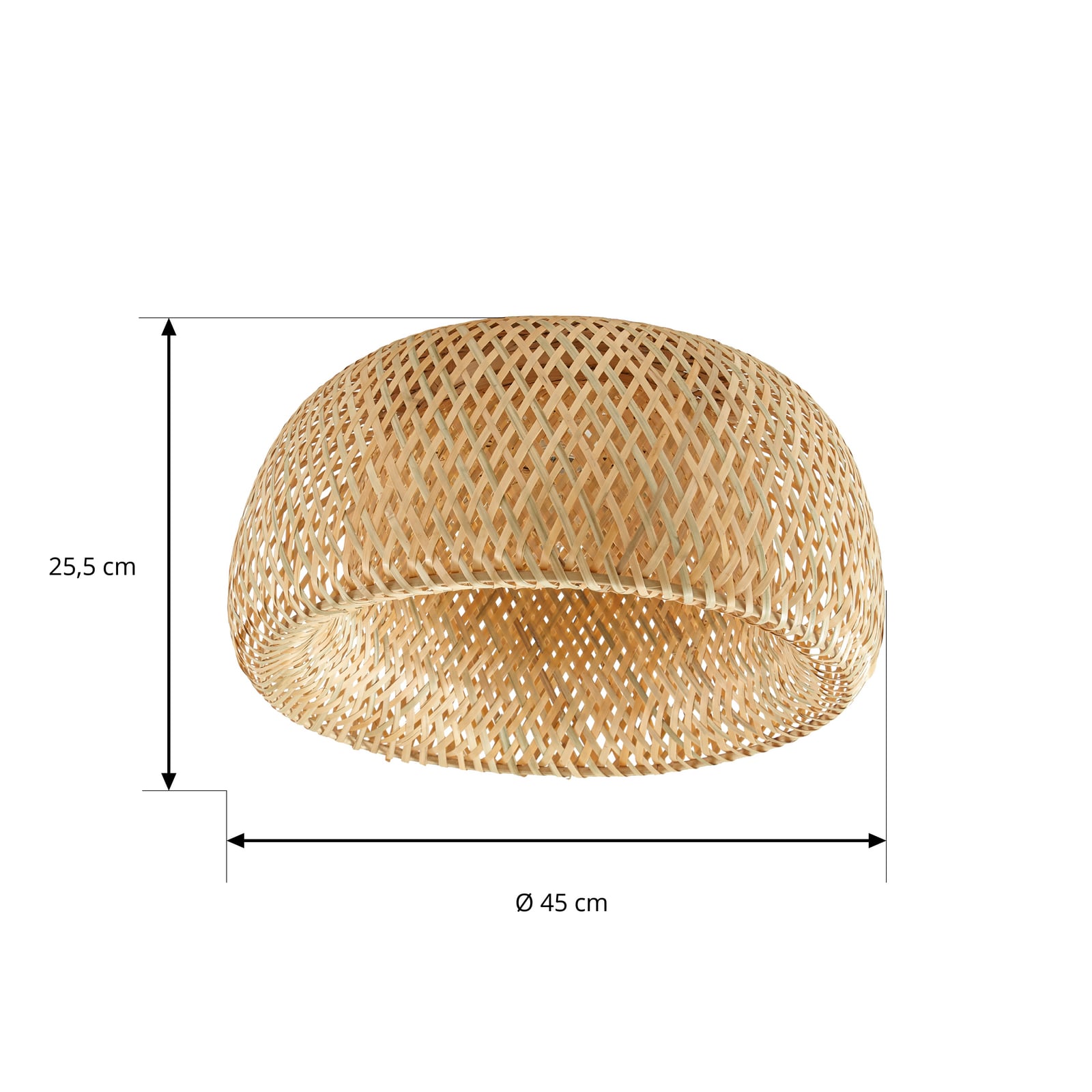 Plafonnier Lindby Jadwiga, Ø 45 cm, bambou, E27