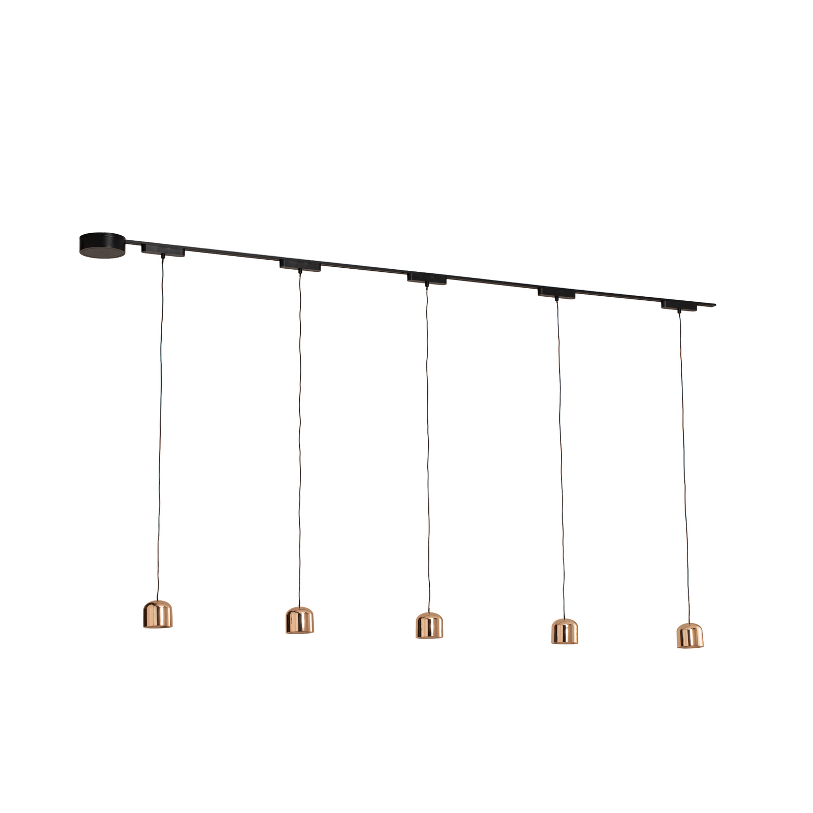 Lumaro track lighting system, pendant, 5-bulb, gold, 48V, dimmable Lumaro track lighting system, pendant, 5-bulb, gold, 48V, dimmable