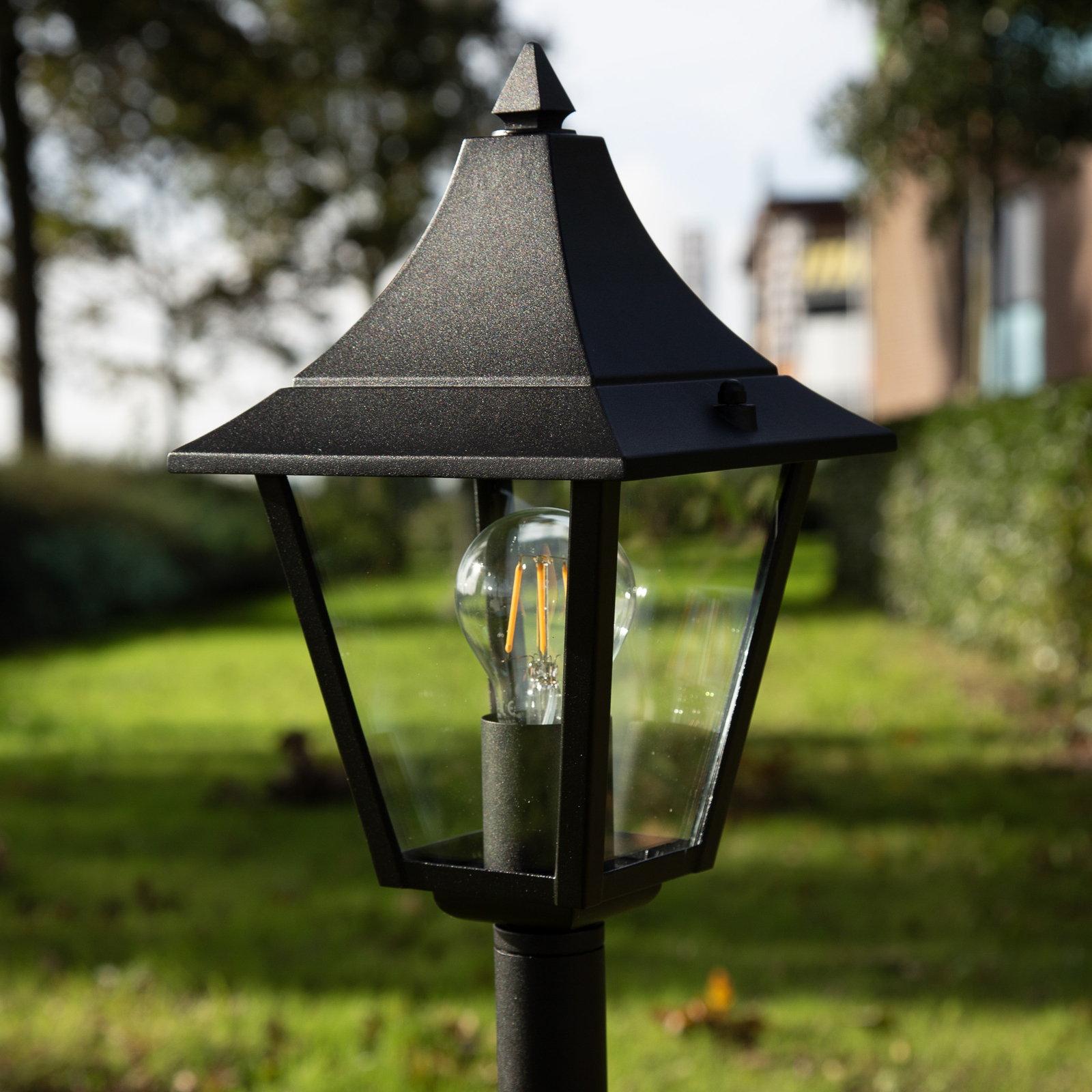 Borne lumineuse Livorno, IP44, noir/clair