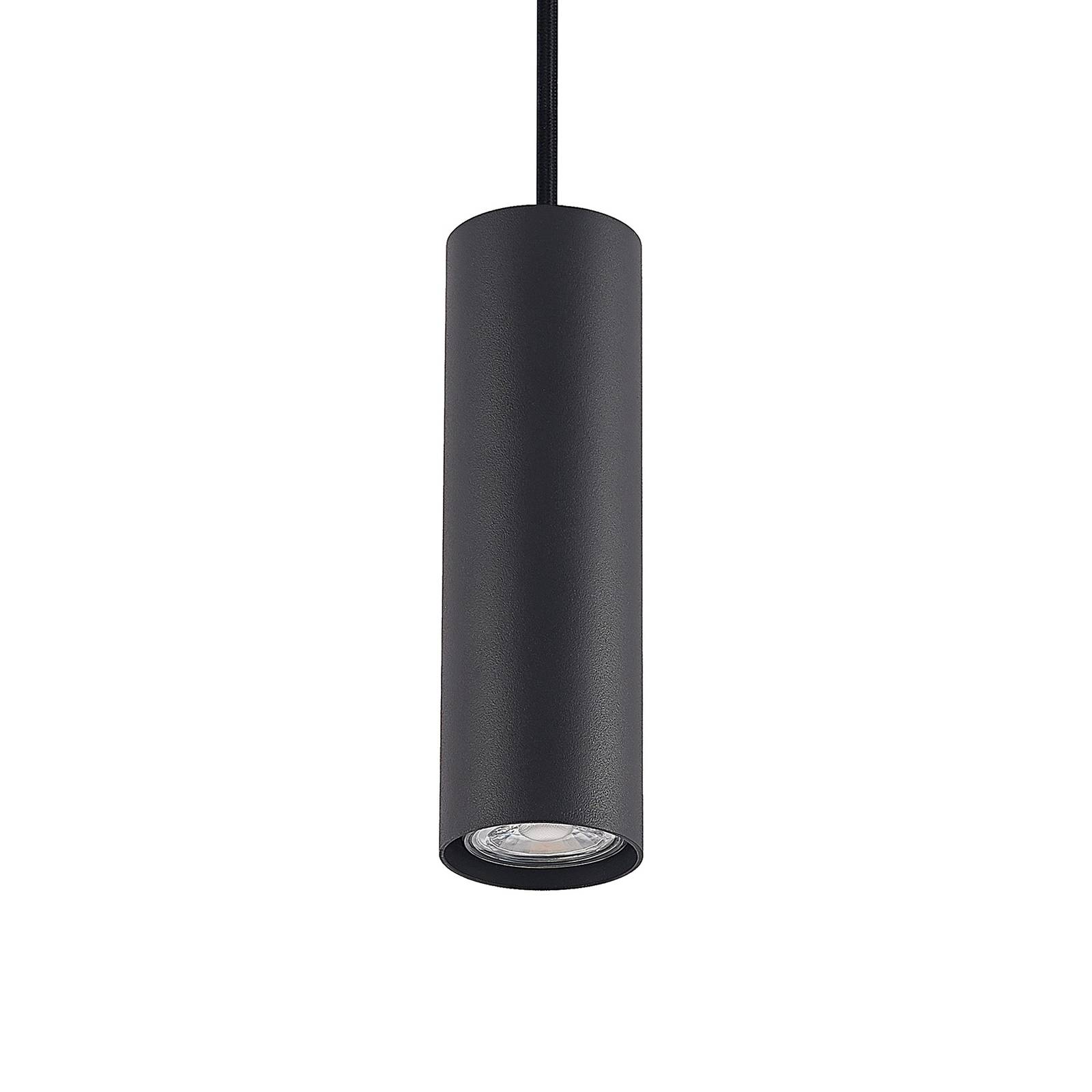 Lampa wisząca Lindby Linaro, 20 cm, czarna, 1-fazowa, Ø 6 cm