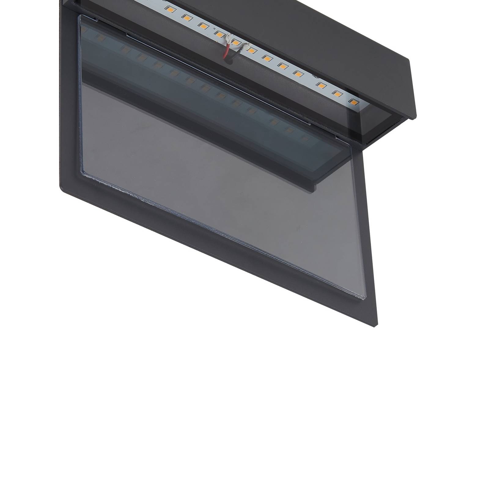 Lampa LED z numerem domu Lindby Antal, ciemnoszara, aluminium