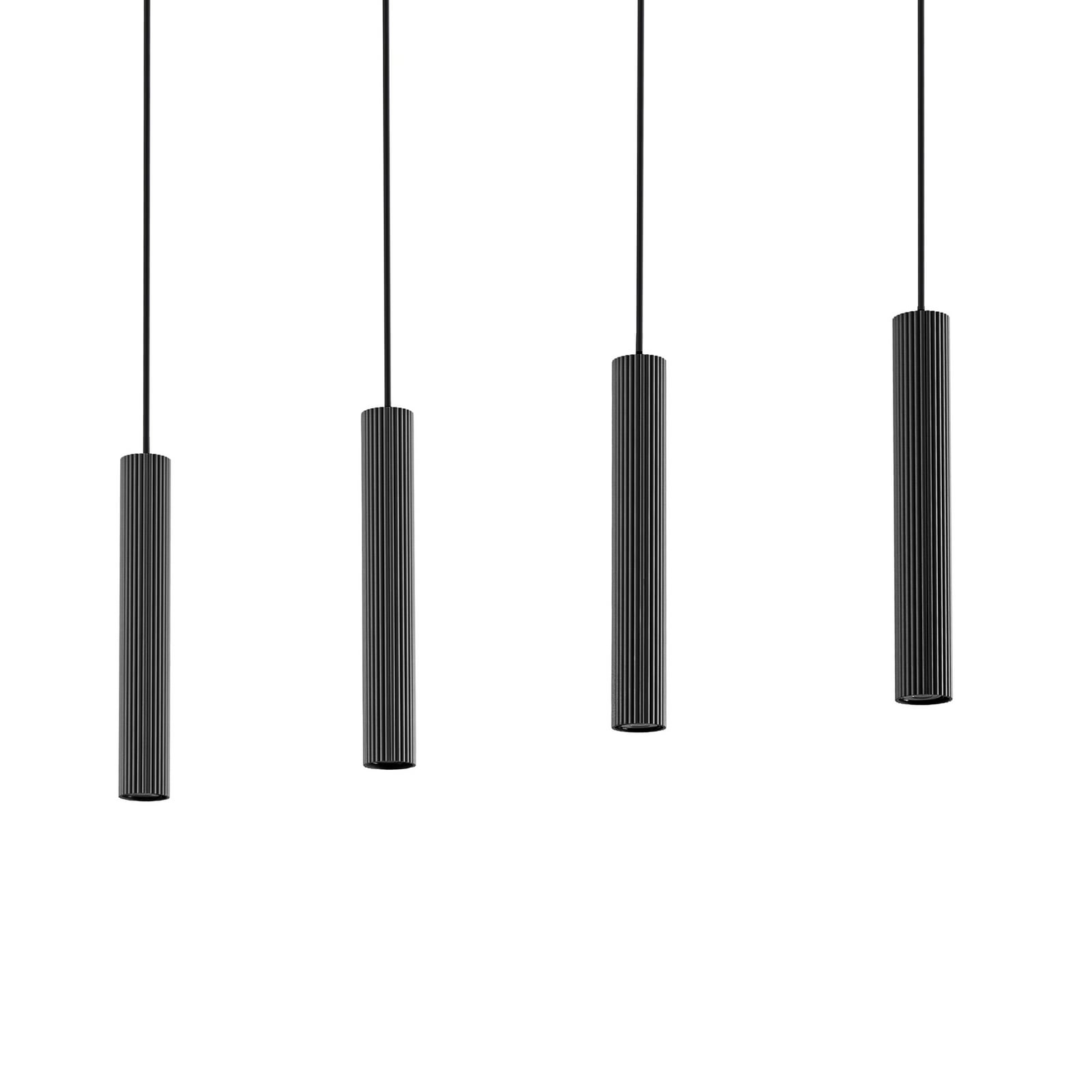 Suspension Kardis, à 4 lampes, gris foncé, longueur 70 cm - Lindby Suspension Kardis, à 4 lampes, gris foncé, longueur 70 cm - Lindby
