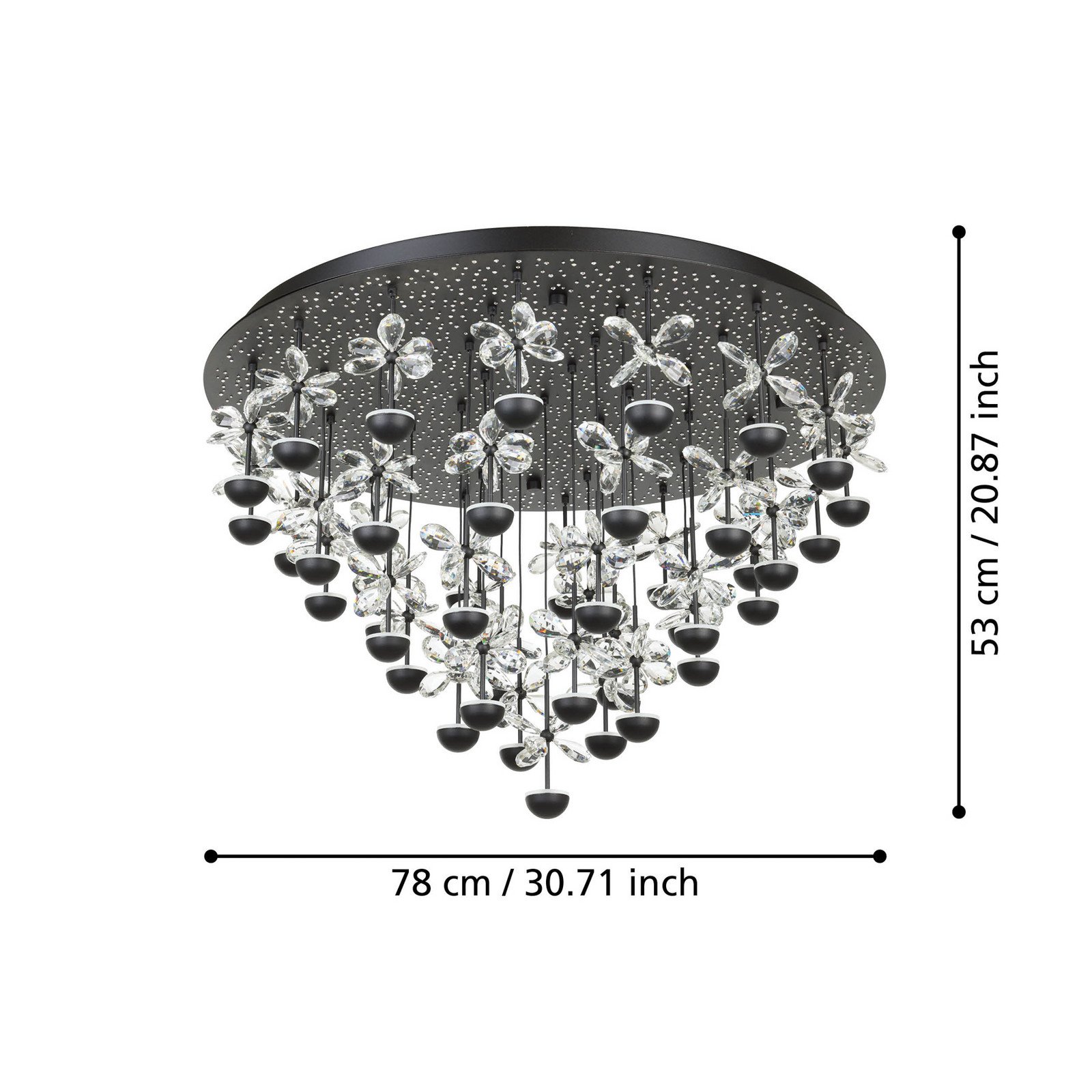 EGLO Stars Of Light Plafonieră LED Pianopoli negru Ø 78cm - Camera de zi / sufragerie - Design - negru transparent - Metal