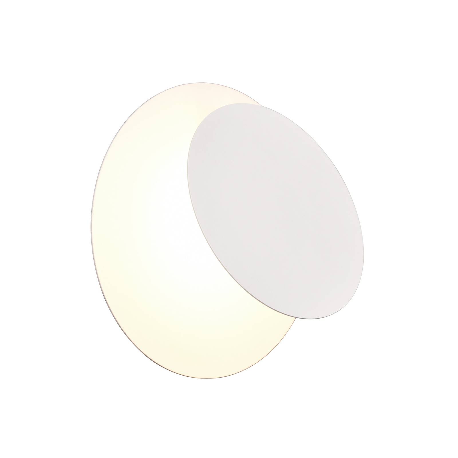 LED-Wandleuchte Mio, Blende rund, weiß matt, indirekt