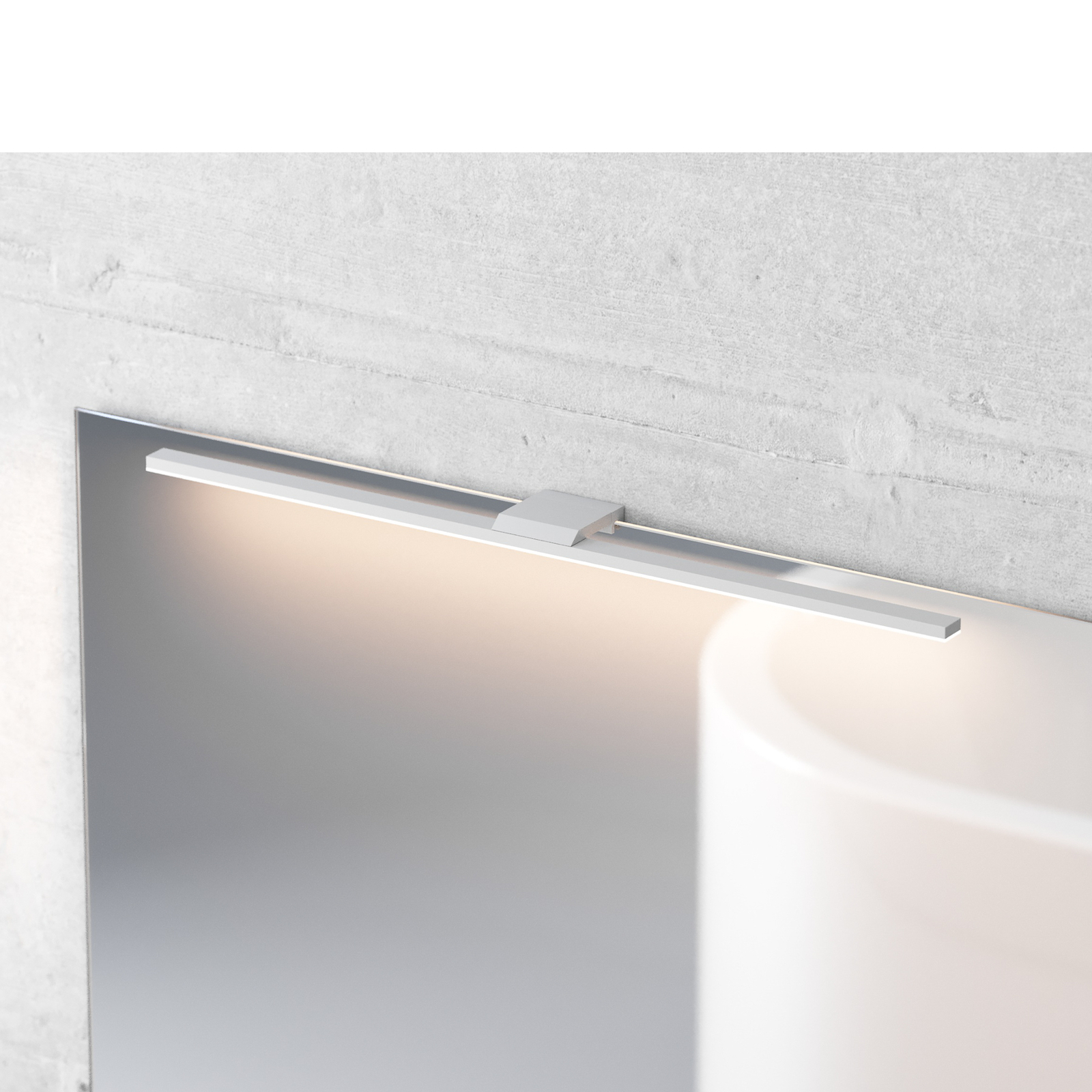 Modena LED-vegglampe for baderom, IP44, hvit, 4000 K, bredde 60 cm