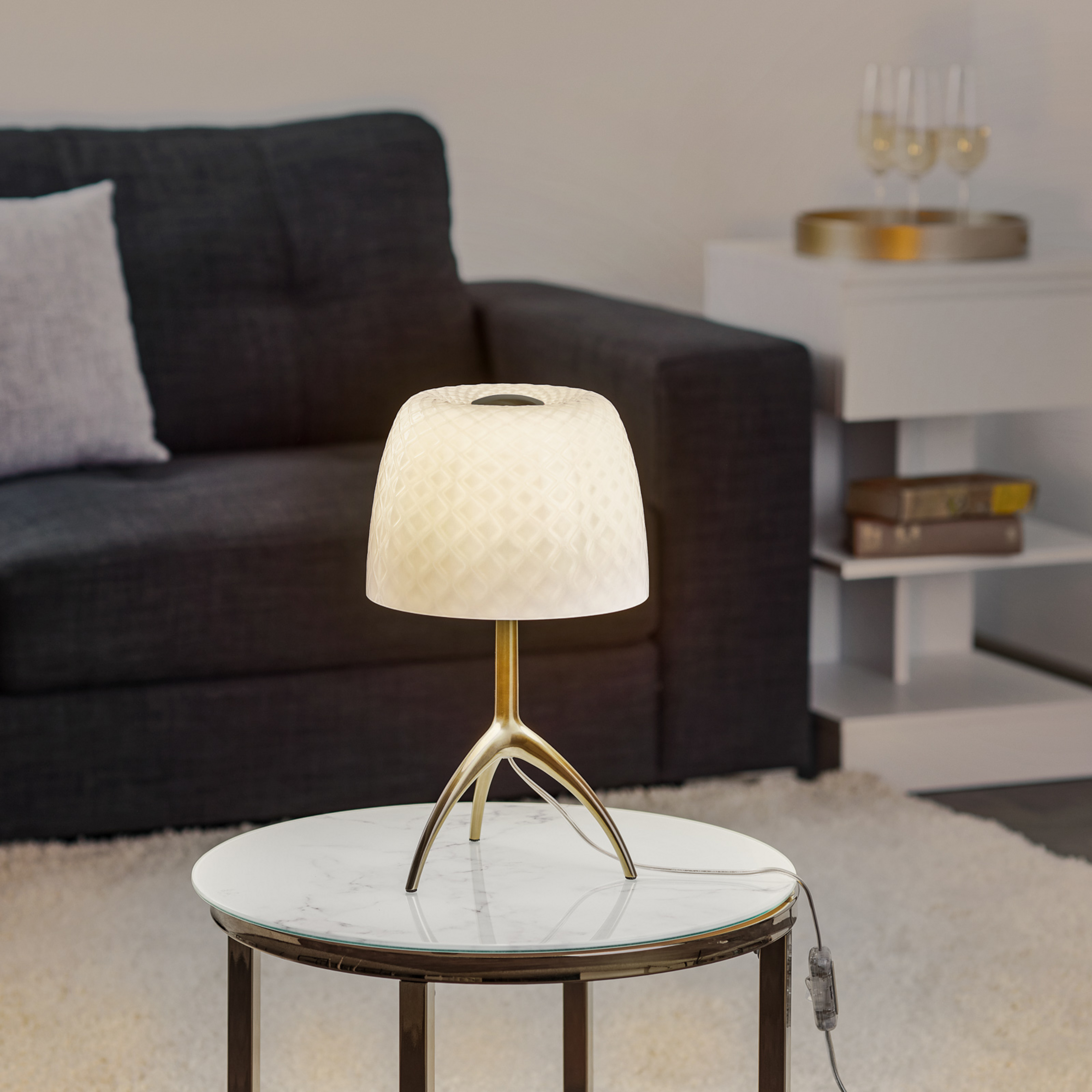 Foscarini Tischleuchte Lumiere 30, 45 cm, Pastille, ein/aus
