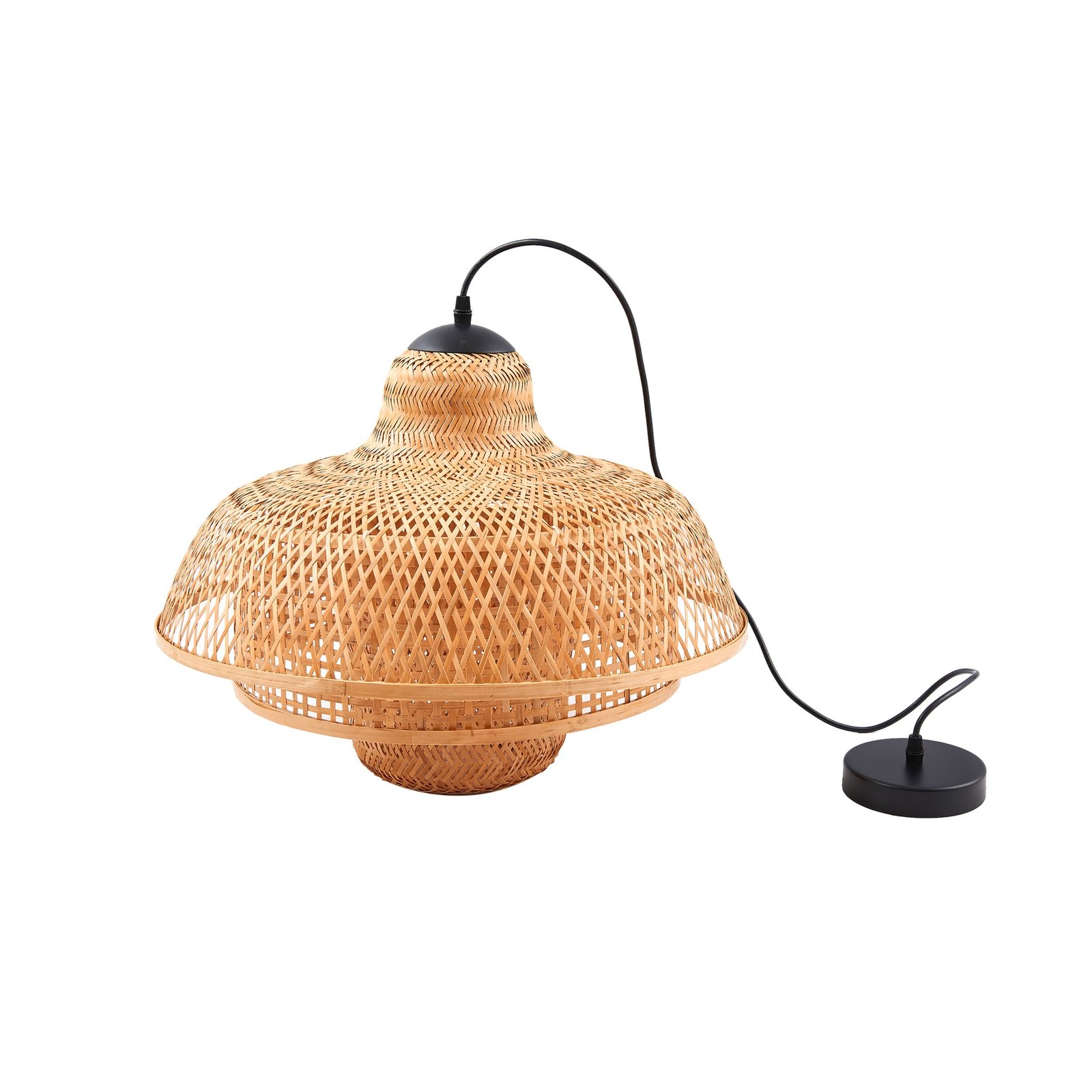 Lucande Suspension Rasmina, bambou, Ø 50 cm, à 1 lampe