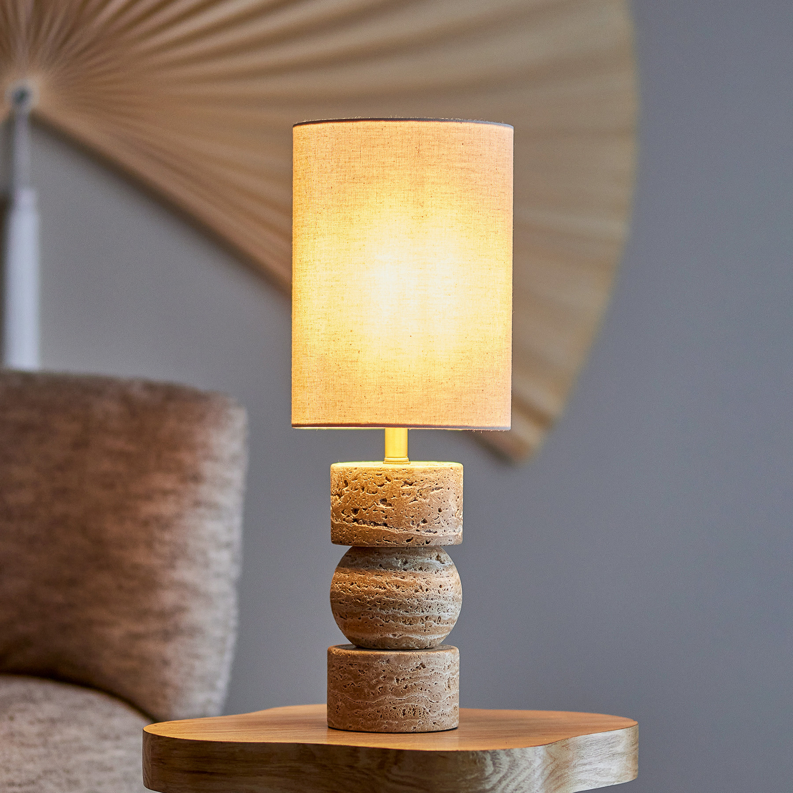 Lampe de table Marci, couleur naturelle, 53 cm, travertin - Bloomingville
