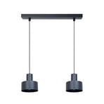 Rif 2 pendant light, anthracite, 2-bulb, linear, steel