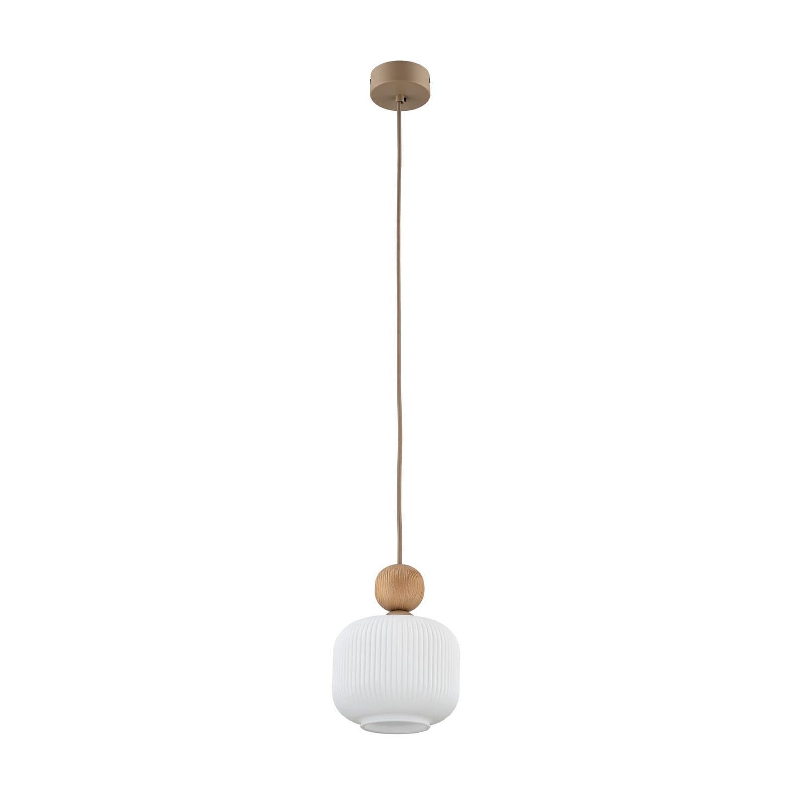 Suspension Ballo, à 1 lampe, blanche, verre, Ø 15 cm, E14