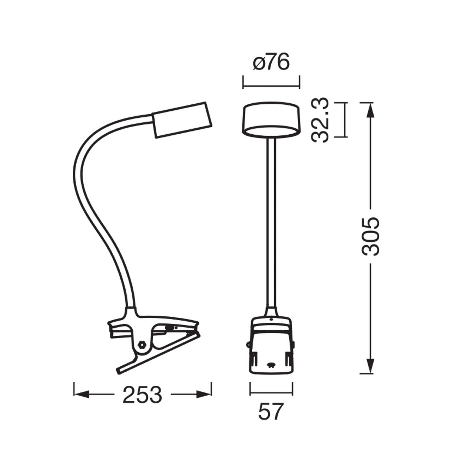OSRAM LED-Klemmleuchte Office Line Cylinder, weiß, CCT, DIM günstig online kaufen