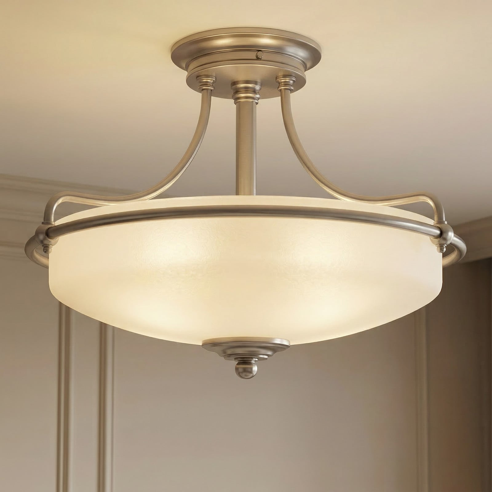 Plafonieră Griffin Ø 43 cm nichel antic