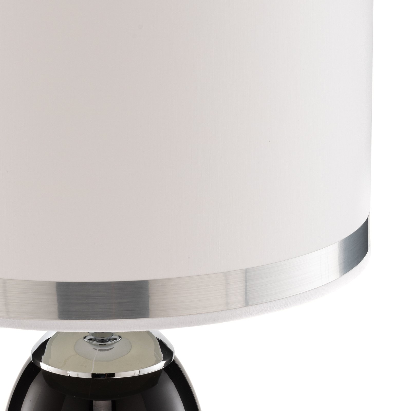Lámpara de mesa Lund en blanco y negro, alto 60 cm