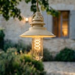Lámpara colgante LED recargable Lindby Raul, beige, aluminio, Ø 15 cm