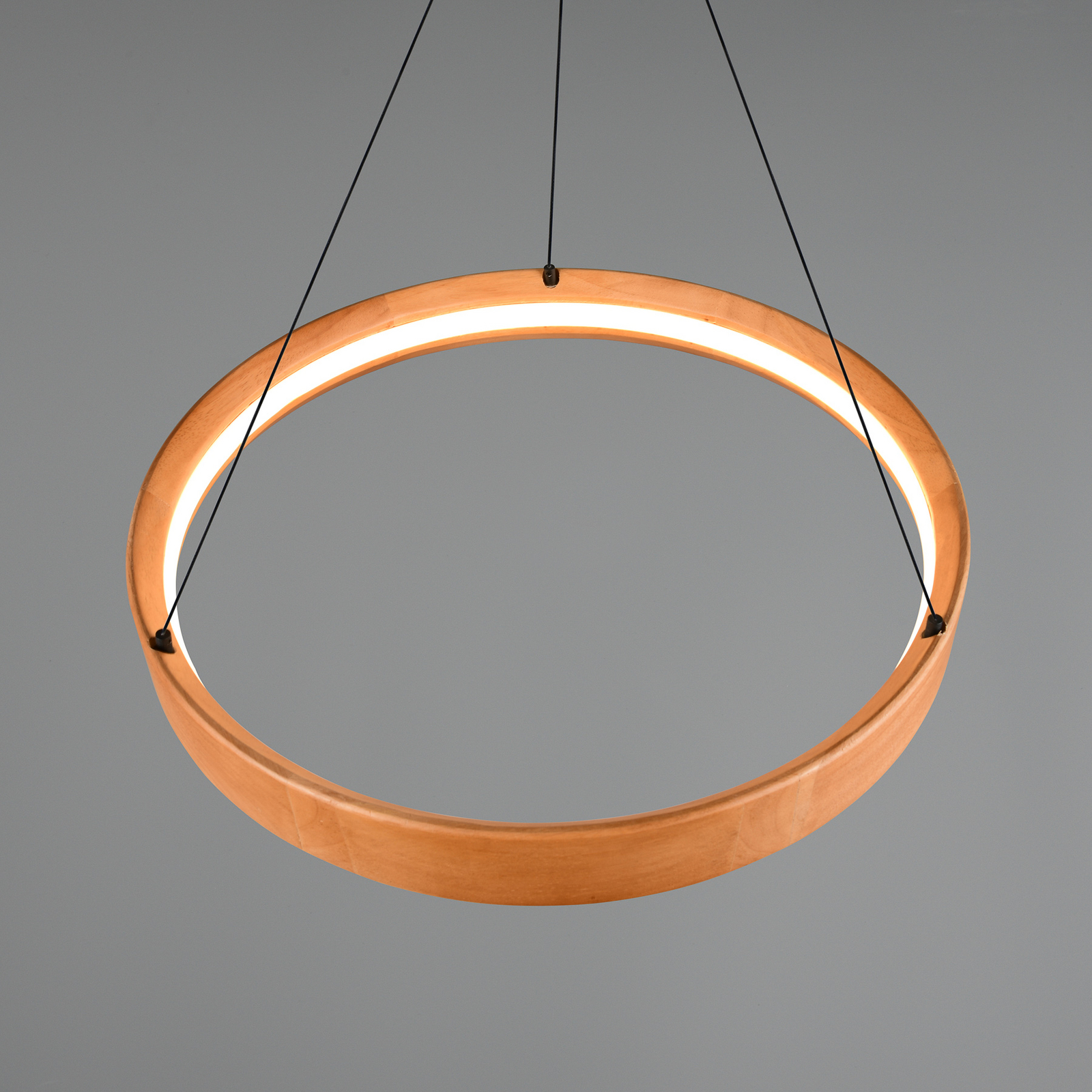 Κρεμαστή λάμπα LED Lynwood, Ø 50 cm, χρώμα ξύλου, ξύλο, ρυθμιζόμενη ένταση Κρεμαστή λάμπα LED Lynwood, Ø 50 cm, χρώμα ξύλου, ξύλο, ρυθμιζόμενη ένταση