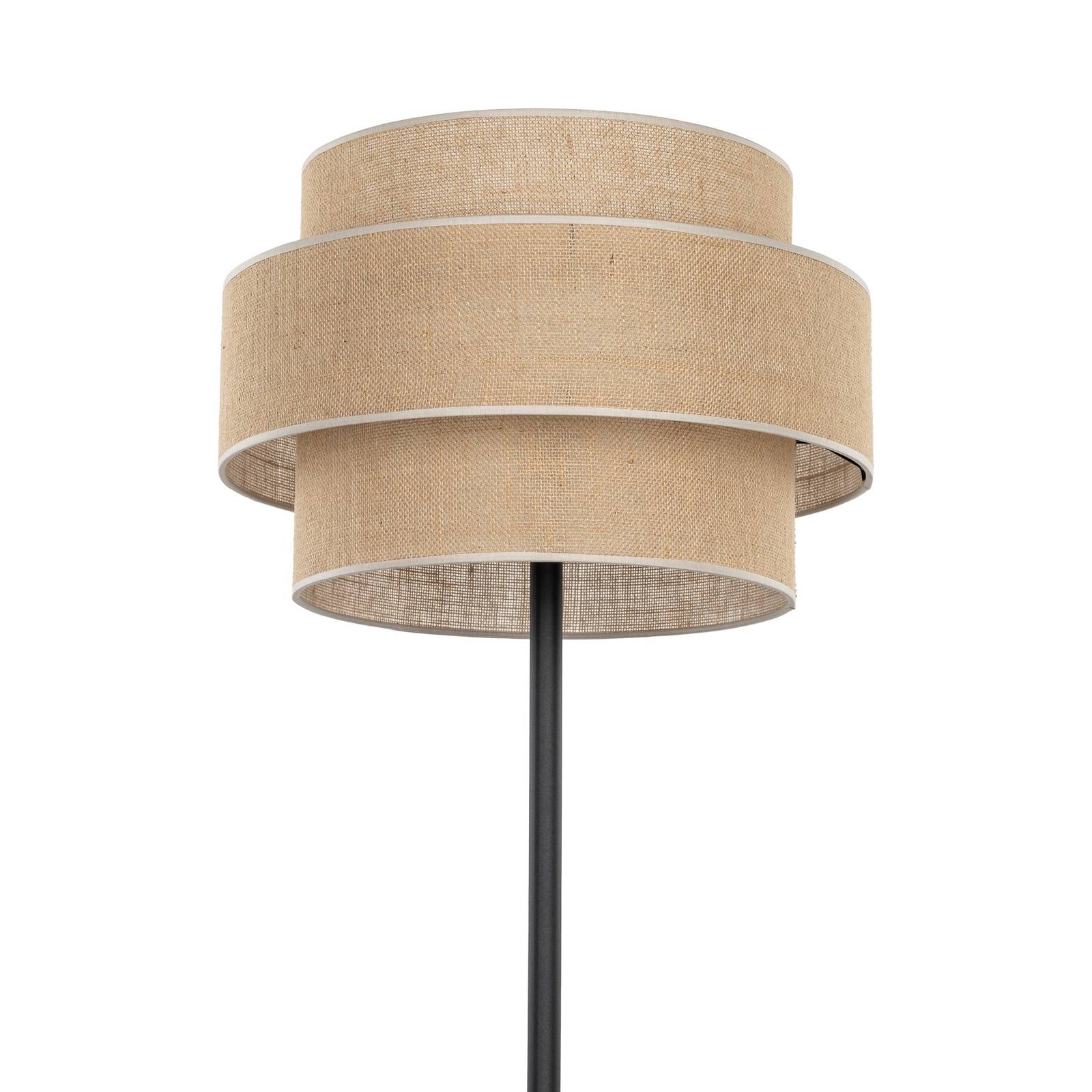 Lampa stojąca Calisto, juta, cylinder, naturalny brąz, wysokość 155 cm