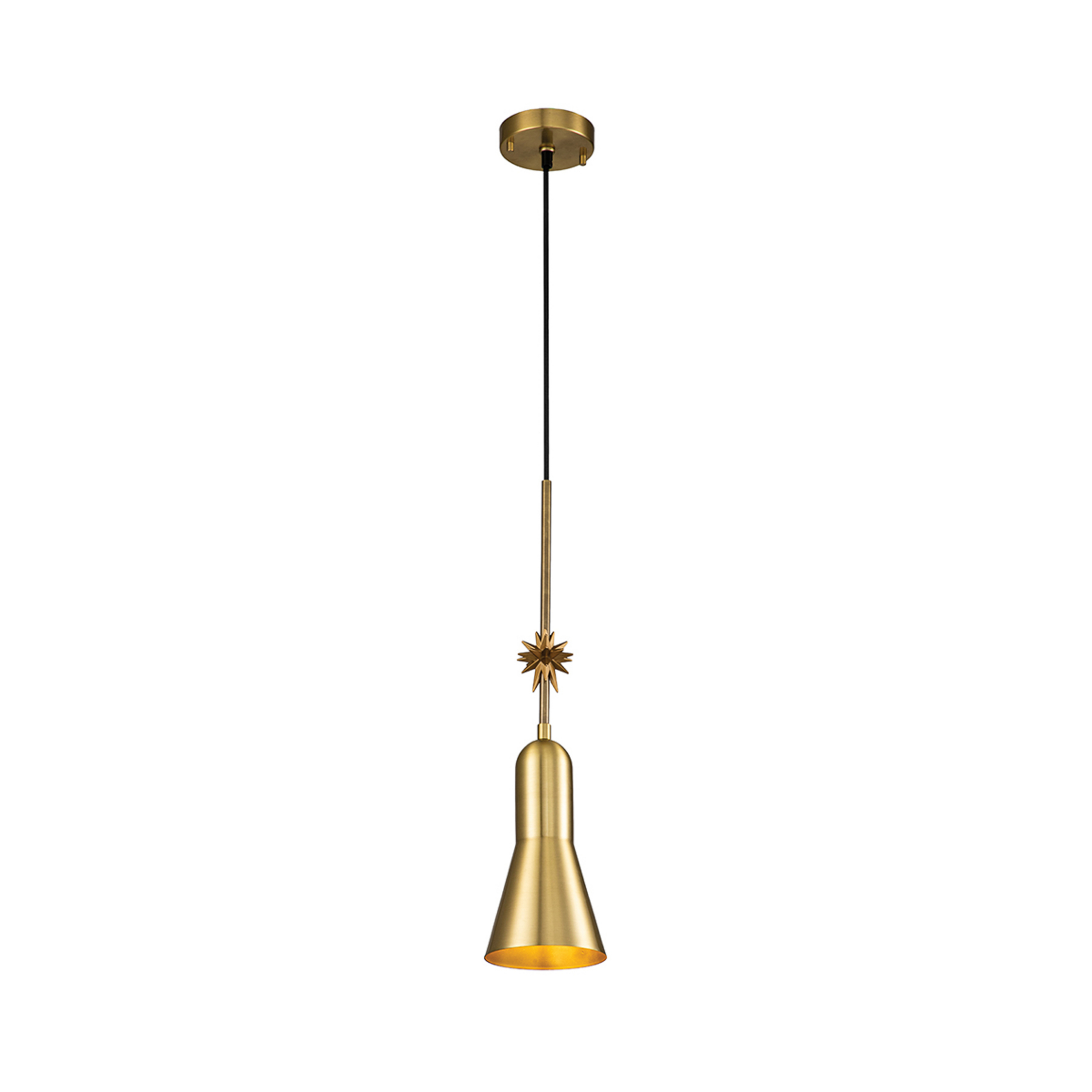 Lampă suspendată Etoile, 1fl Ø 13,3 cm alamă antichizată