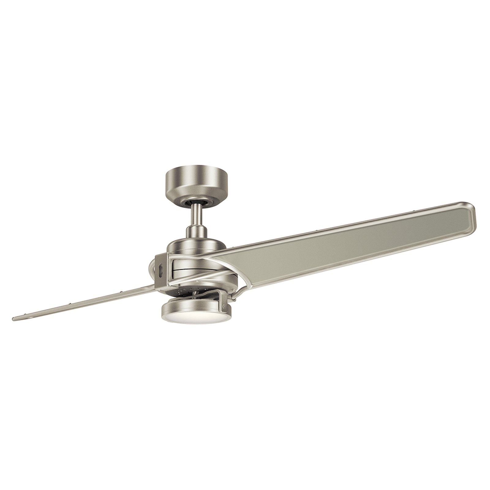 Xety LED ceiling fan, nickel/champagne