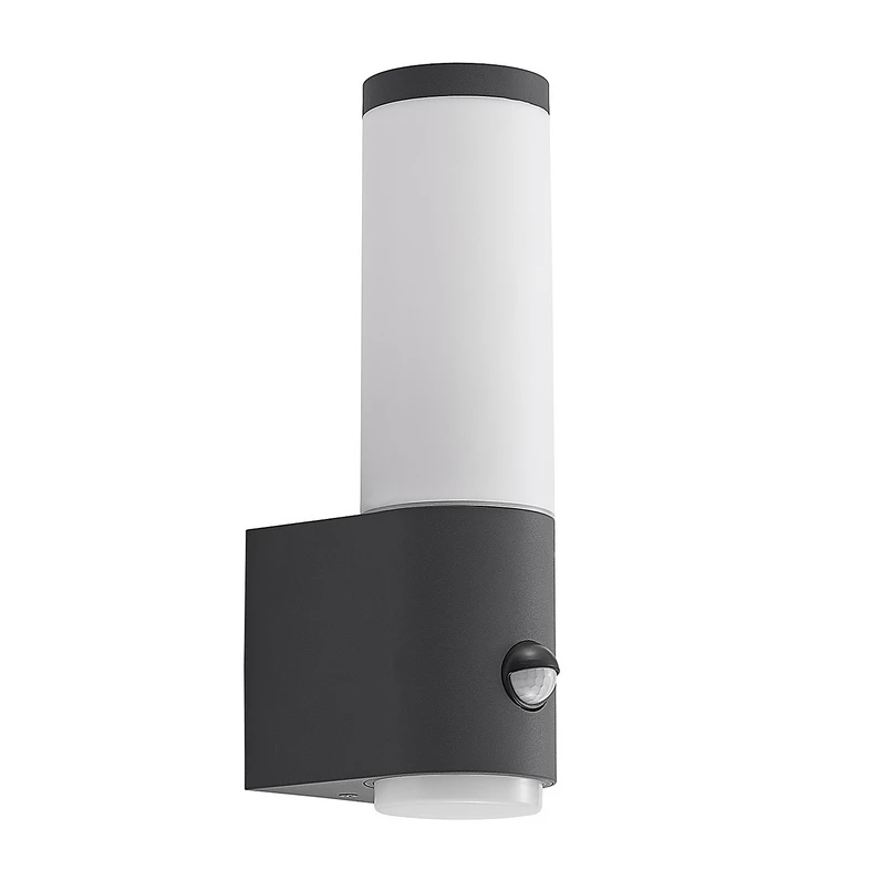 Lindby – Okari Außen Wandleuchte w/Sensor Opal/Dark Grey