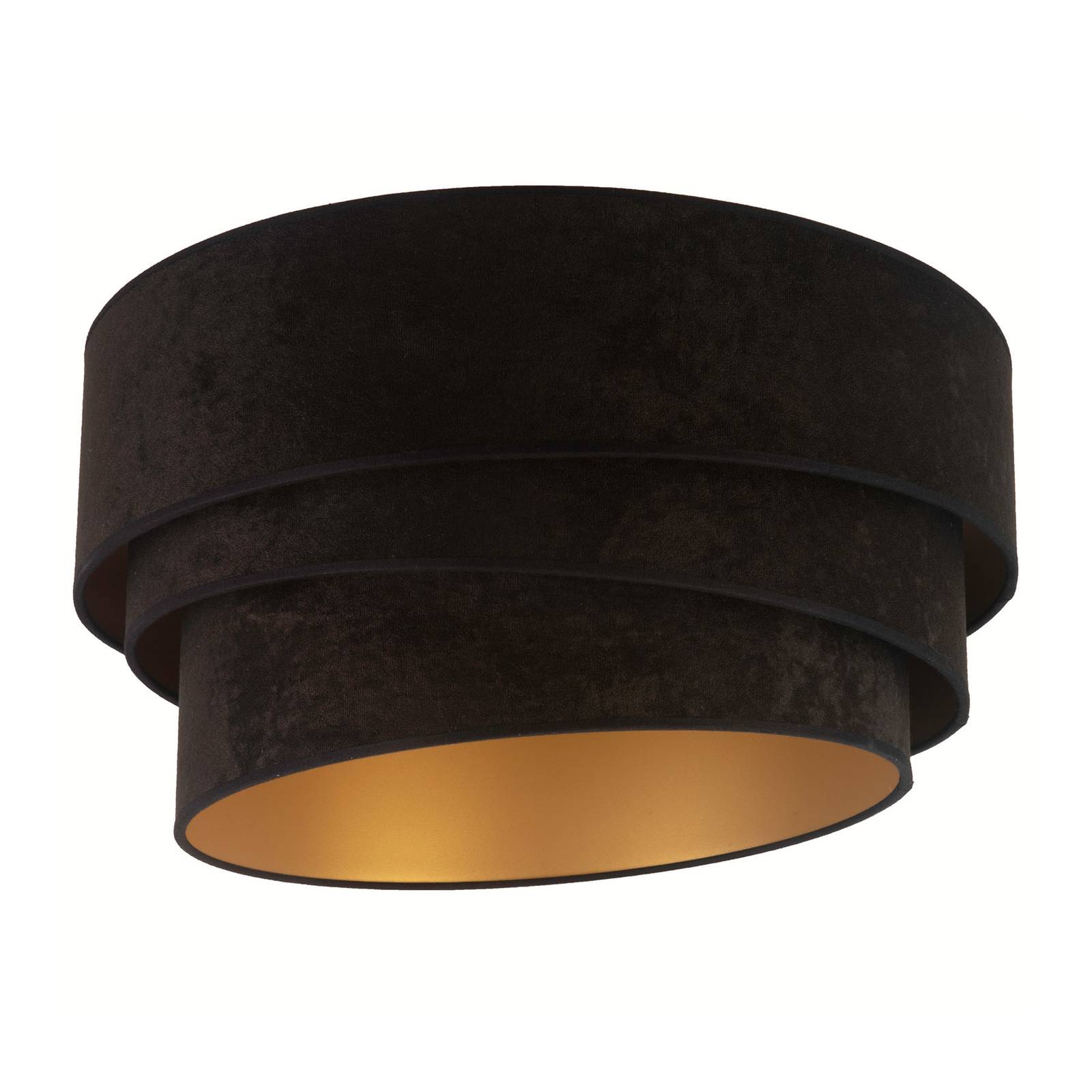 Taklampa Devon, svart/guld Ø45cm