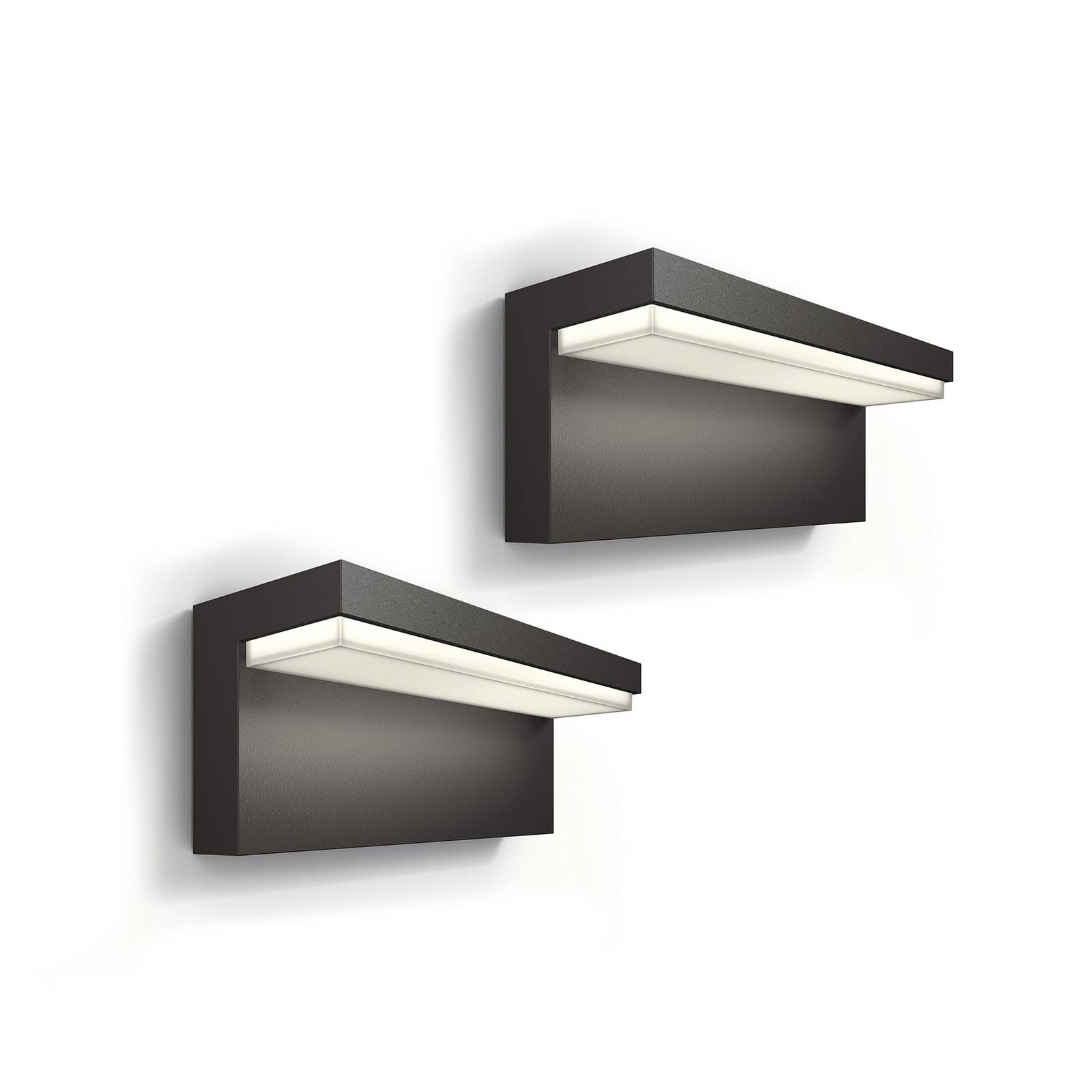 Philips LED-Außenwandleuchte Bustan UE, 2er-Pack, 2.700 K