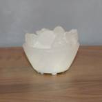 Petite white LED salt crystal bowl