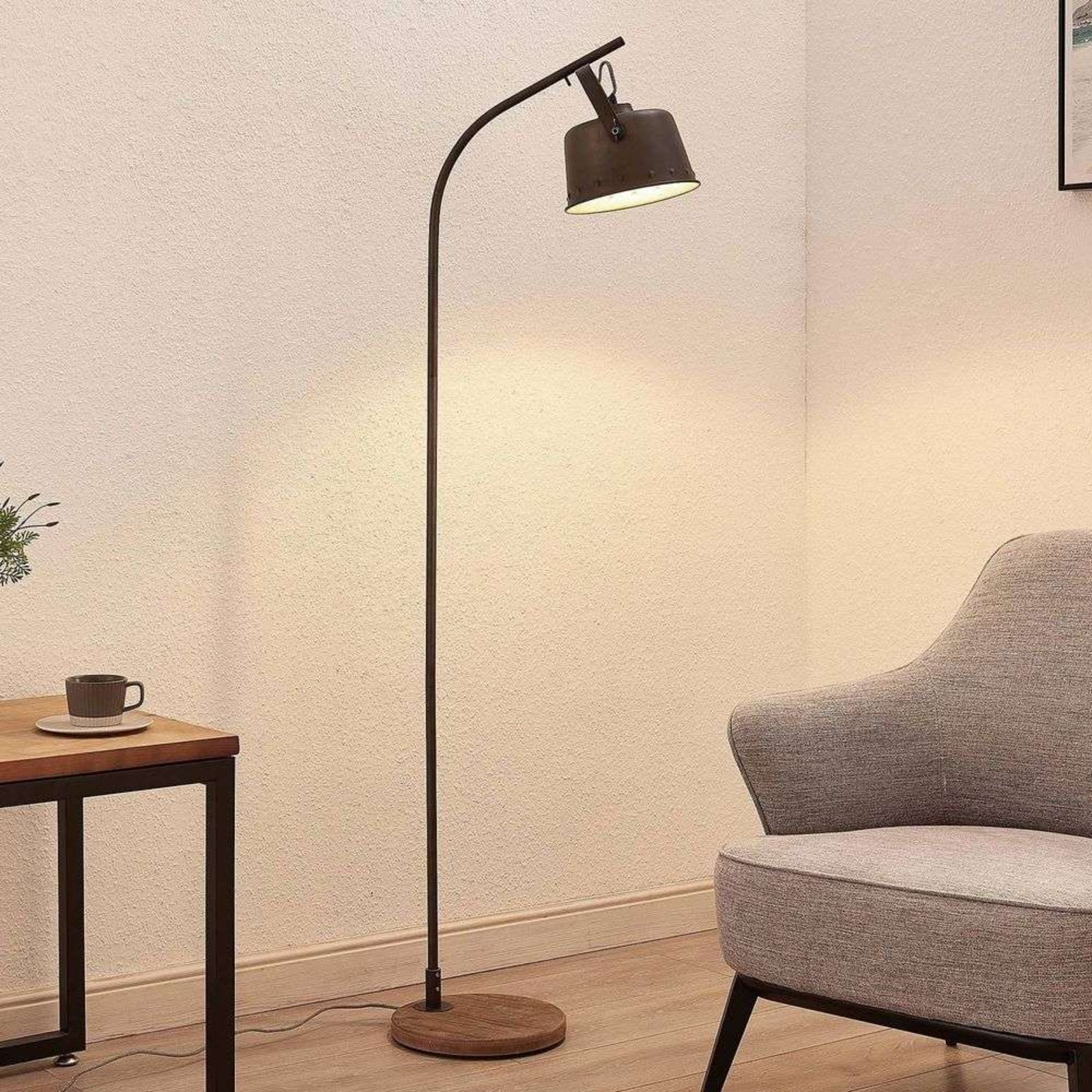 Rubinjo Lampadar Wood/Black - Lindby