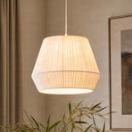 Lindby Hängeleuchte Vitore, Ø 40 cm, Textil, weiß