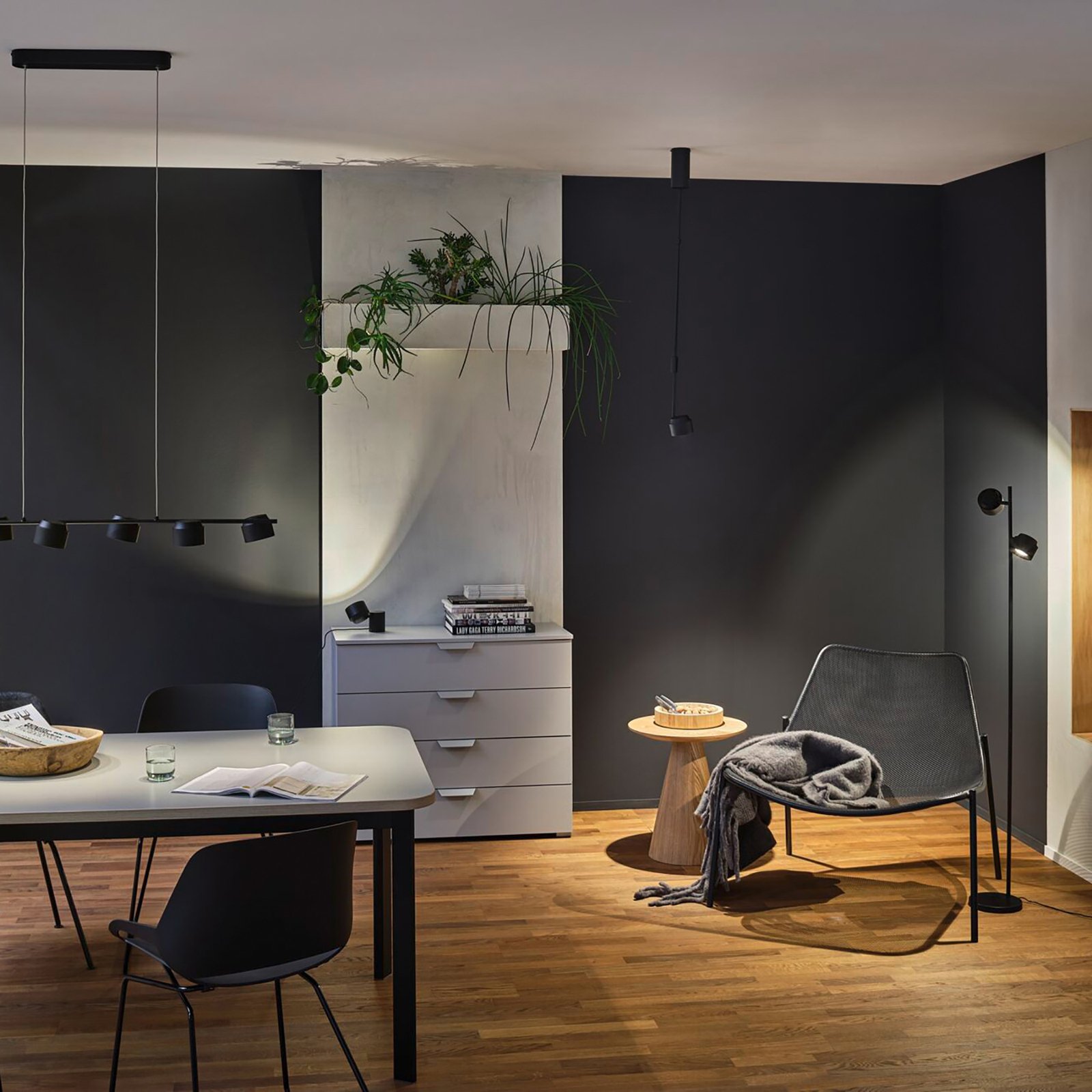 Puric Pane 2 Lampadaire 3-step Noir - Paulmann
