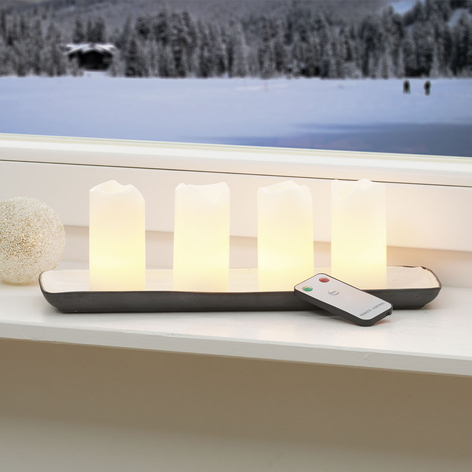 Candle LED-lys i 4-er sett med fjernkontroll