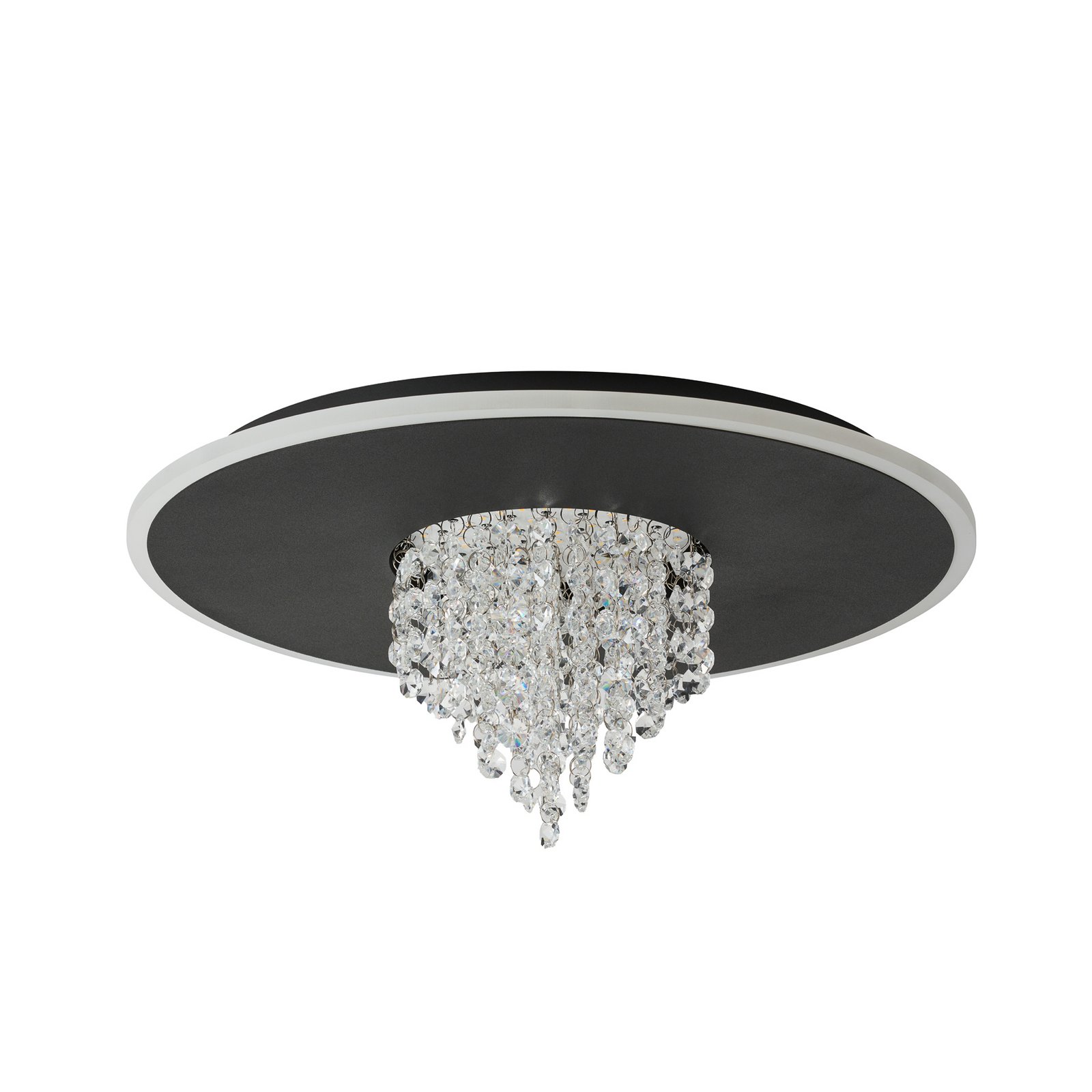 LED-Deckenleuchte Deluge, schwarz, Ø 32 cm, Metall/Acryl