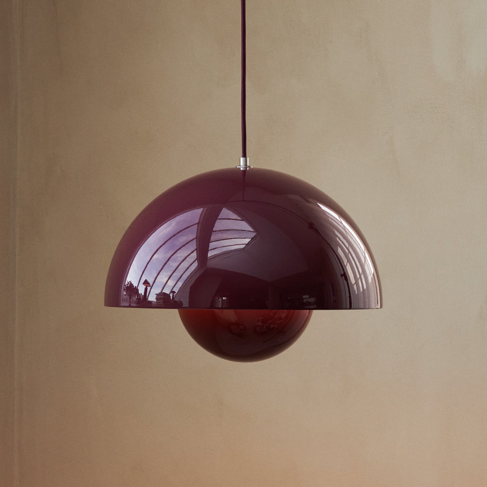 Flowerpot VP7 pendellampe Dark Plum &Tradition - Stue - Design - Metal - Med én lyskilde