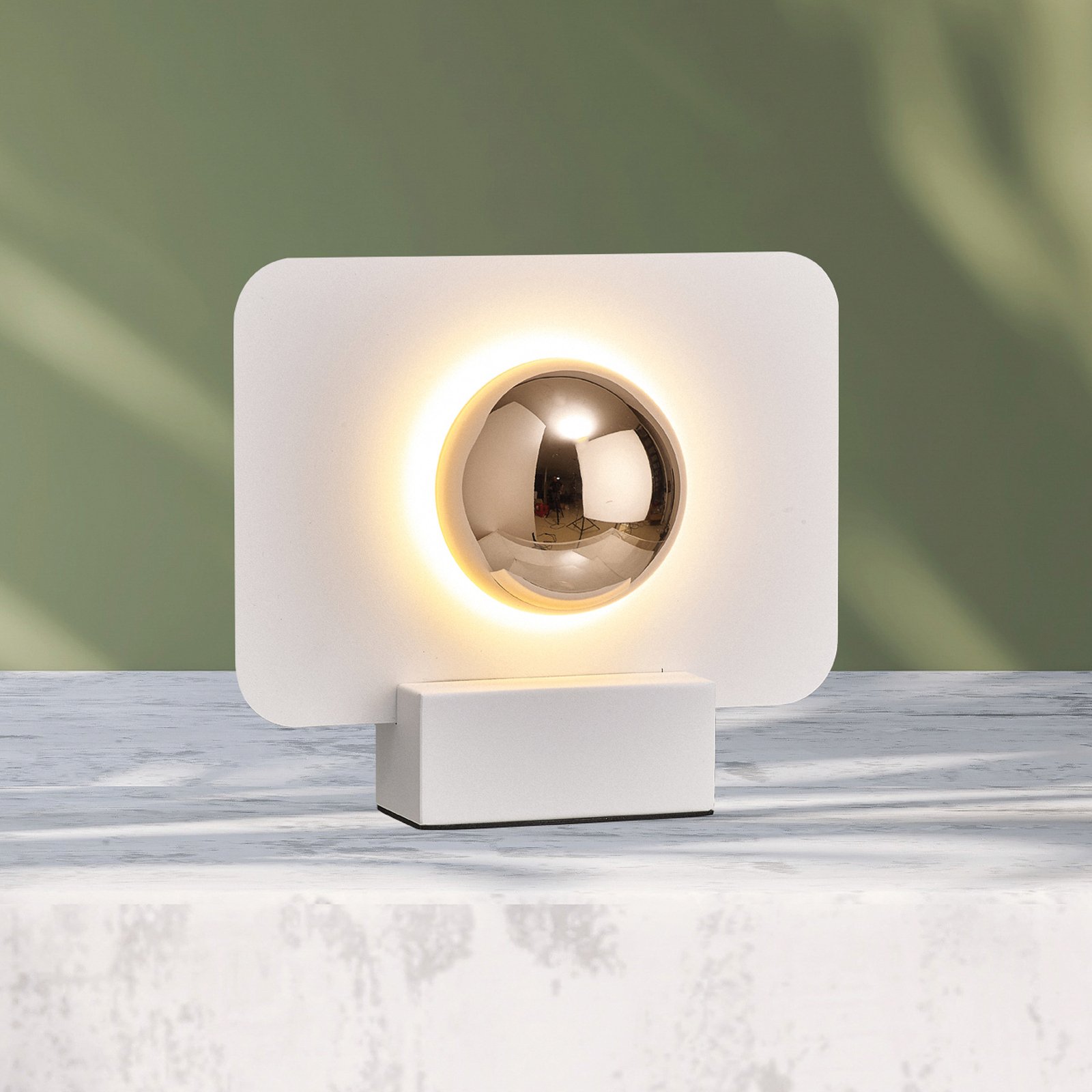 Lampe de table LED Alba, effet lumineux indirect, blanc