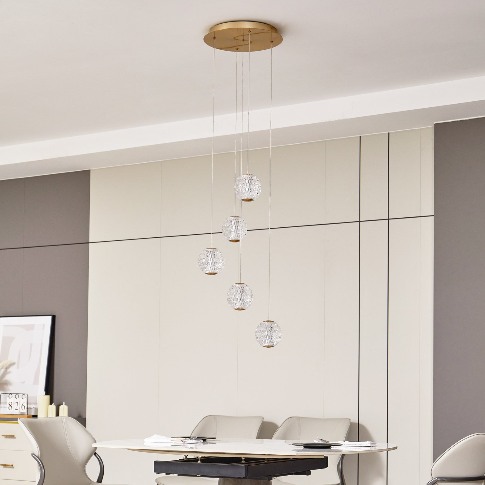 Ismenia 5 LED Függőlámpa Sárgaréz - Lucande