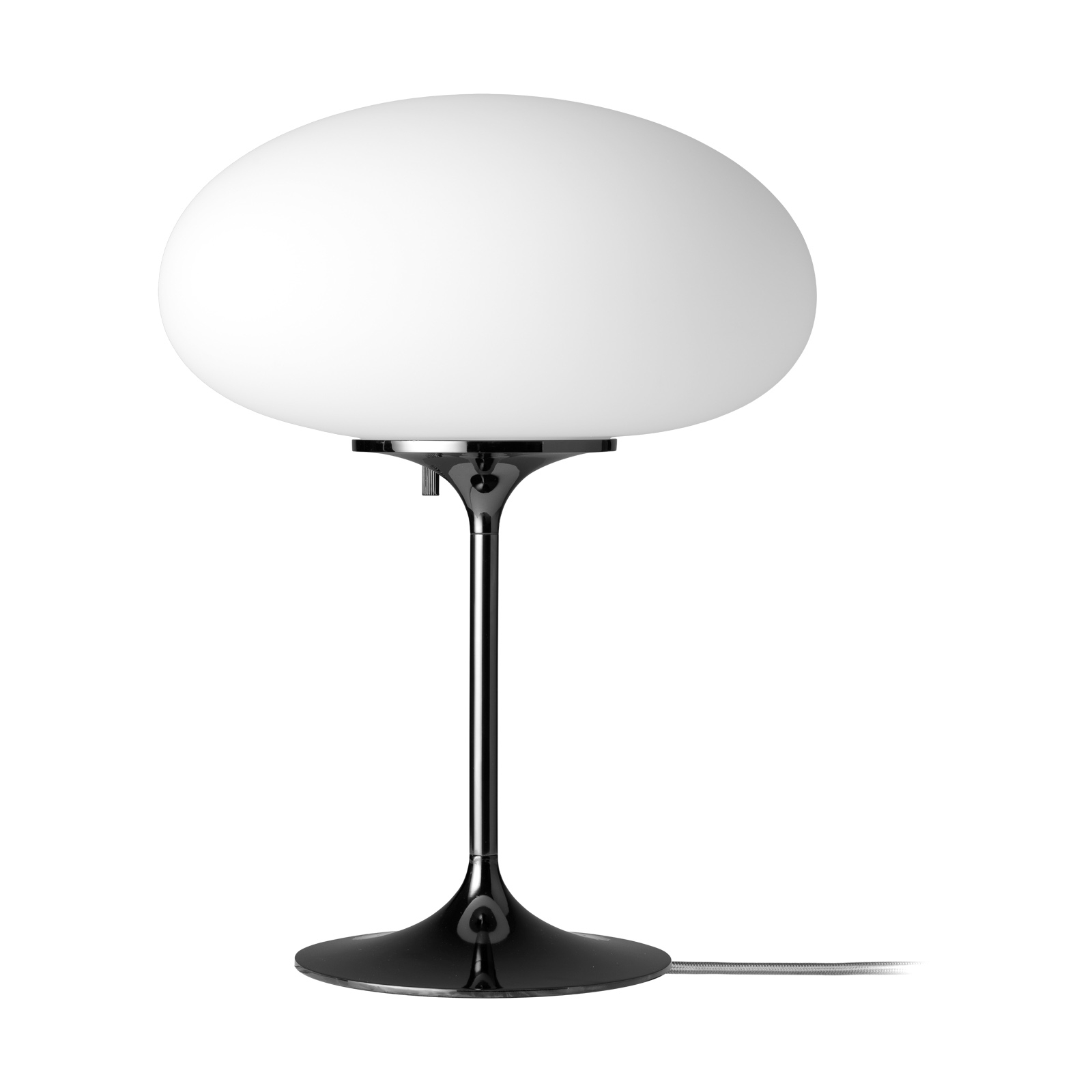 GUBI Stemlite stolná lampa, čierno-chrómová, 42 cm