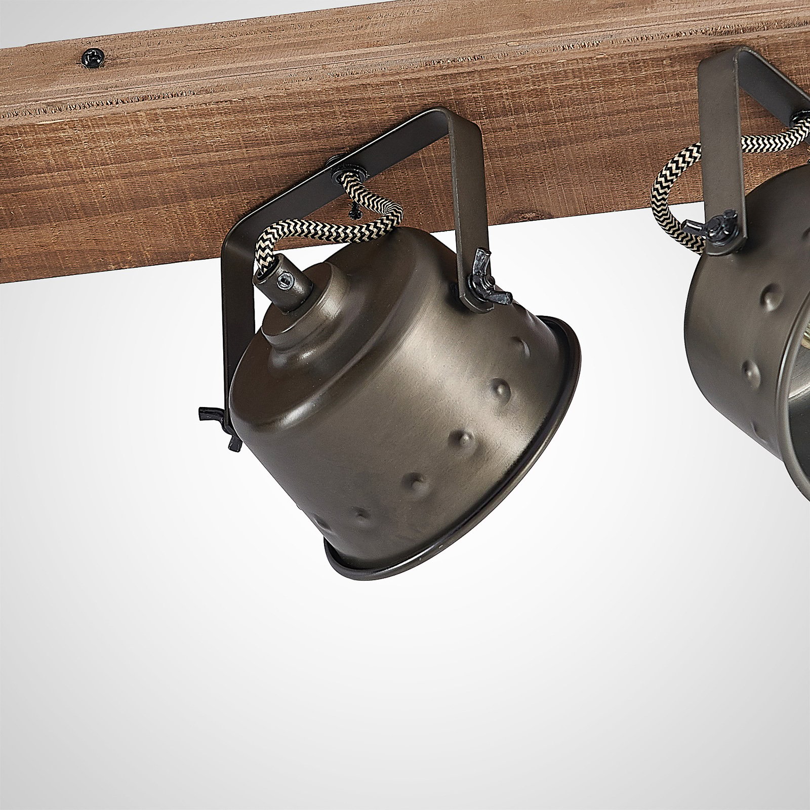 Rubinjo 4 Ceiling Lamp Wood/Black - Lindby