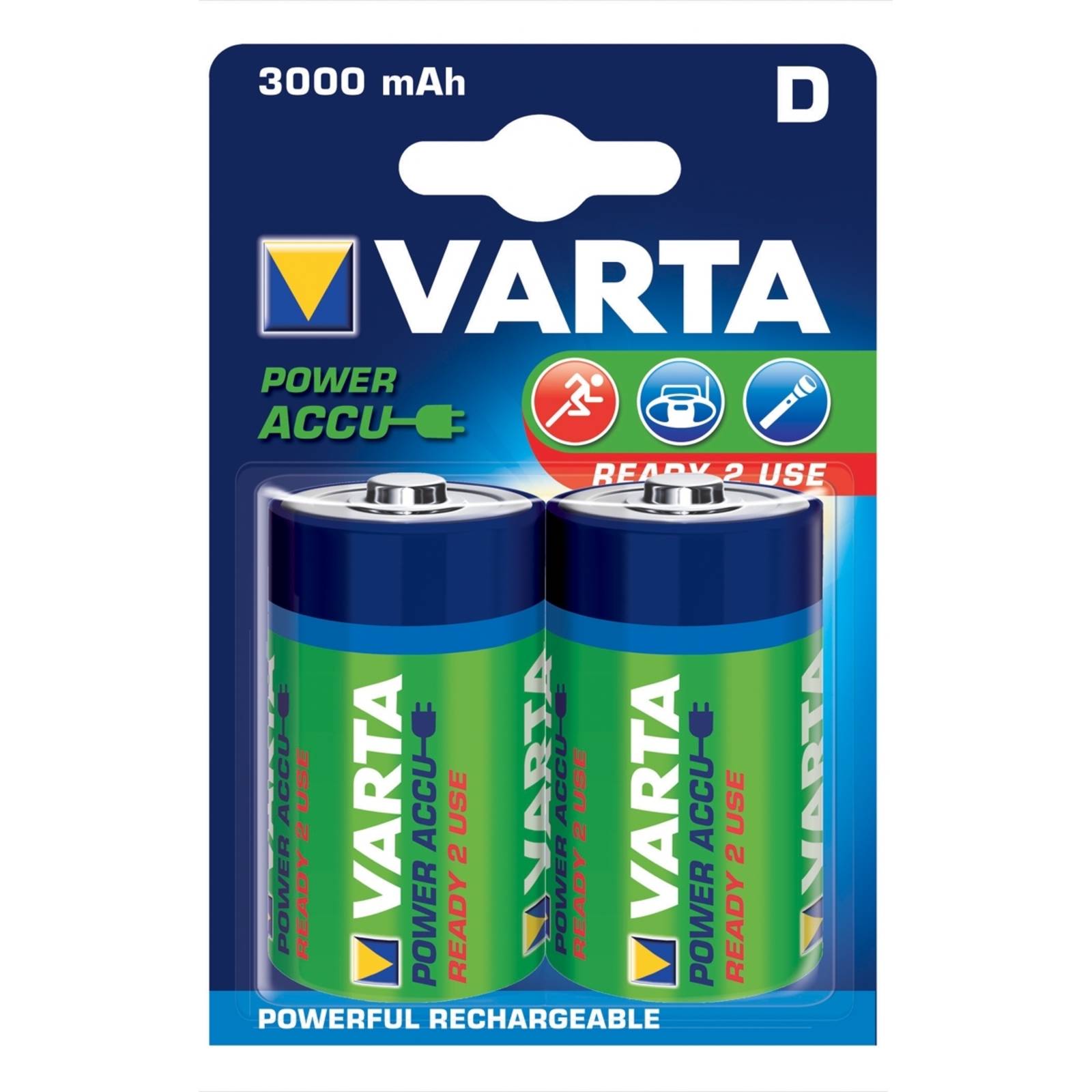 Varta Batteries mono D / 56720, 1,2 V, 3000 m/Ah
