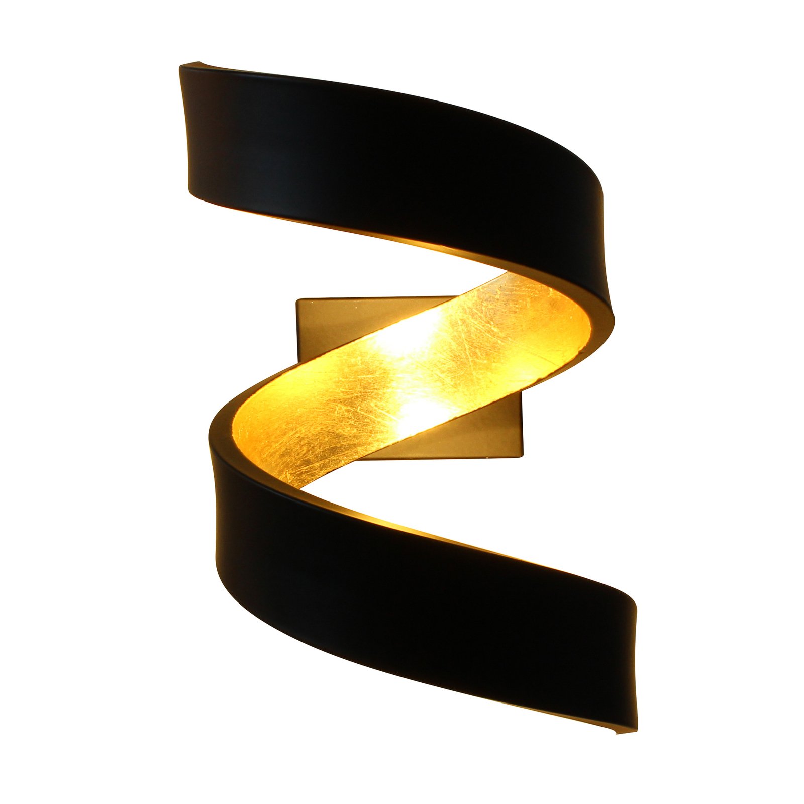 Aplique LED Helix, negro-dorado, 17 cm