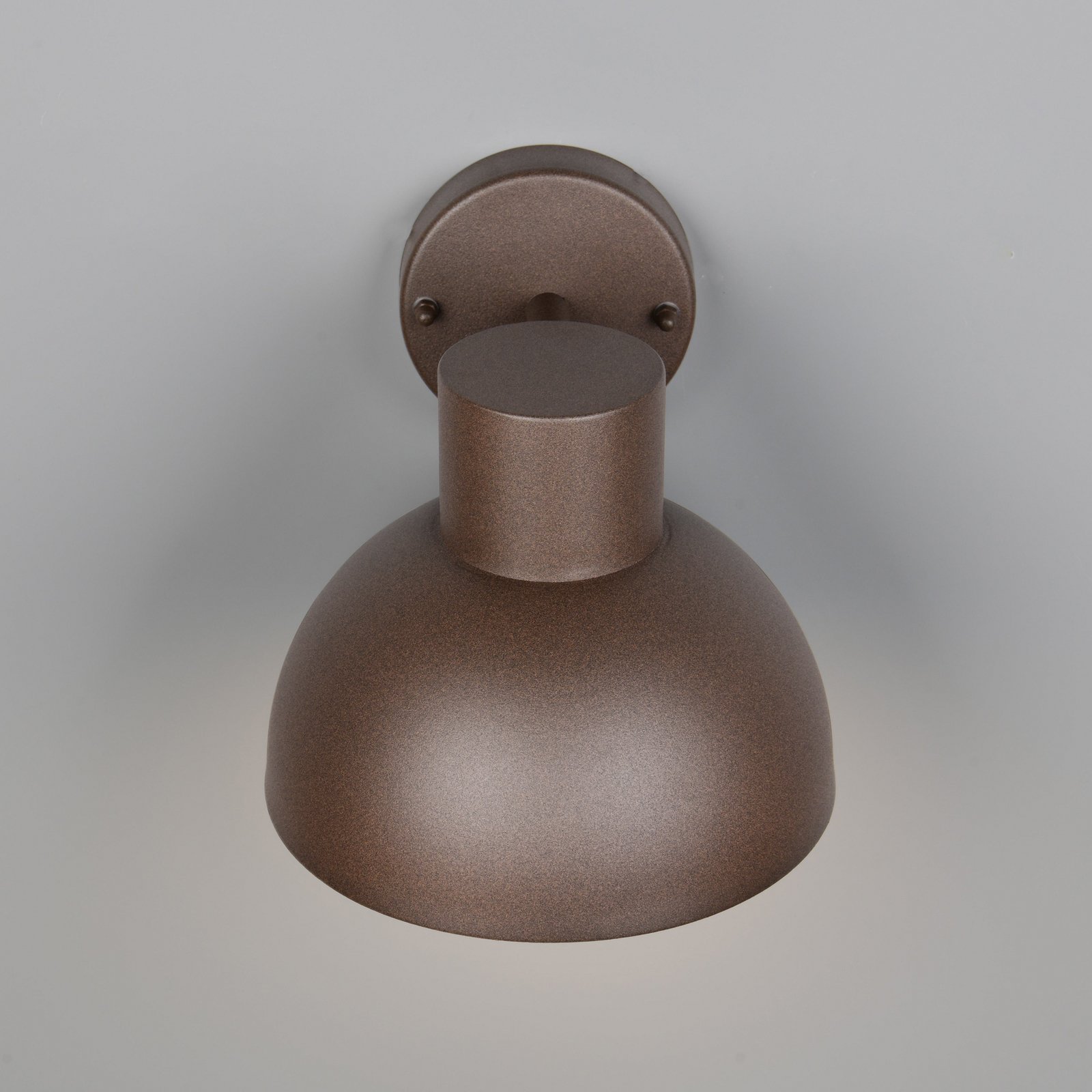 Āra sienas lampa ELBE, rūsas krāsā, Ø 20 cm, metāls, IP44