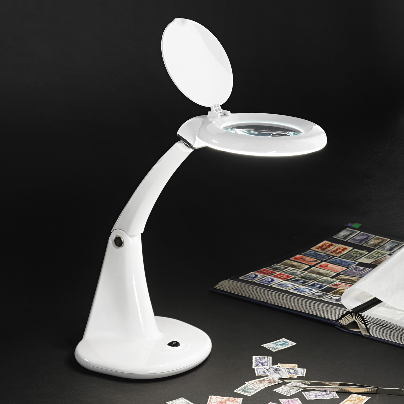 Perenz Miniclose LED magnifying lamp lens 3 + 12 dioptres, for Workroom / Office, metal, plastic, 6.5 W, energy efficiency: A, H: 40 cm
