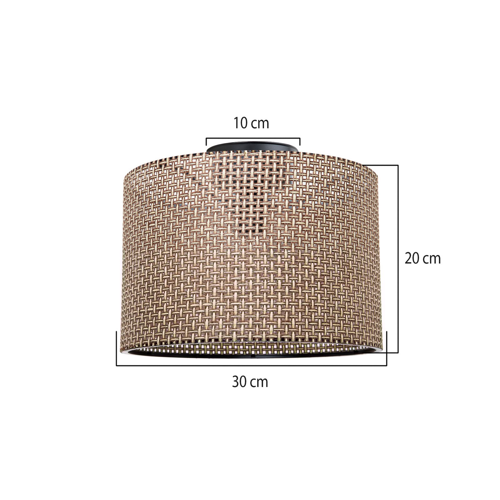 Φωτιστικό οροφής Goza, καφέ με μοτίβο, ύφασμα, Ø 30 cm Φωτιστικό οροφής Goza, καφέ με μοτίβο, ύφασμα, Ø 30 cm