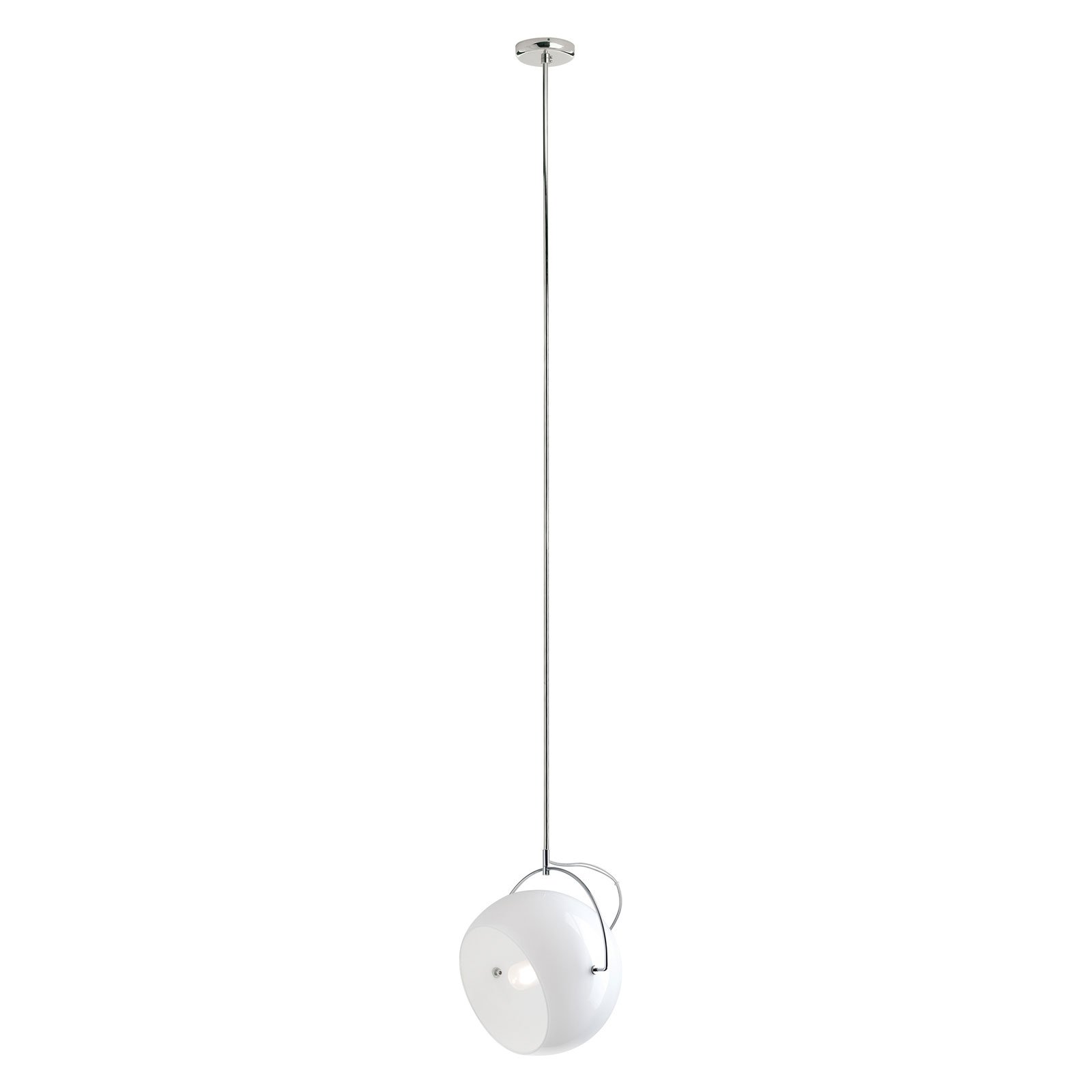 Fabbian Beluga white glazen hanglamp, Ø 20 cm