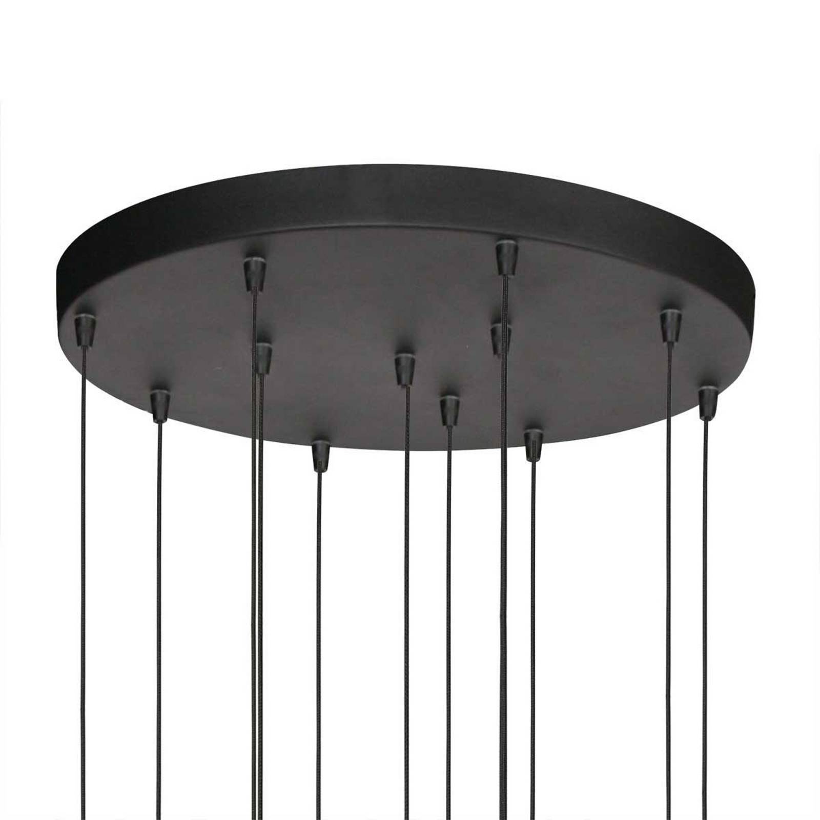 LED-Hängeleuchte Bollique, 12-flammig. rund, schwarz, Glas günstig online kaufen