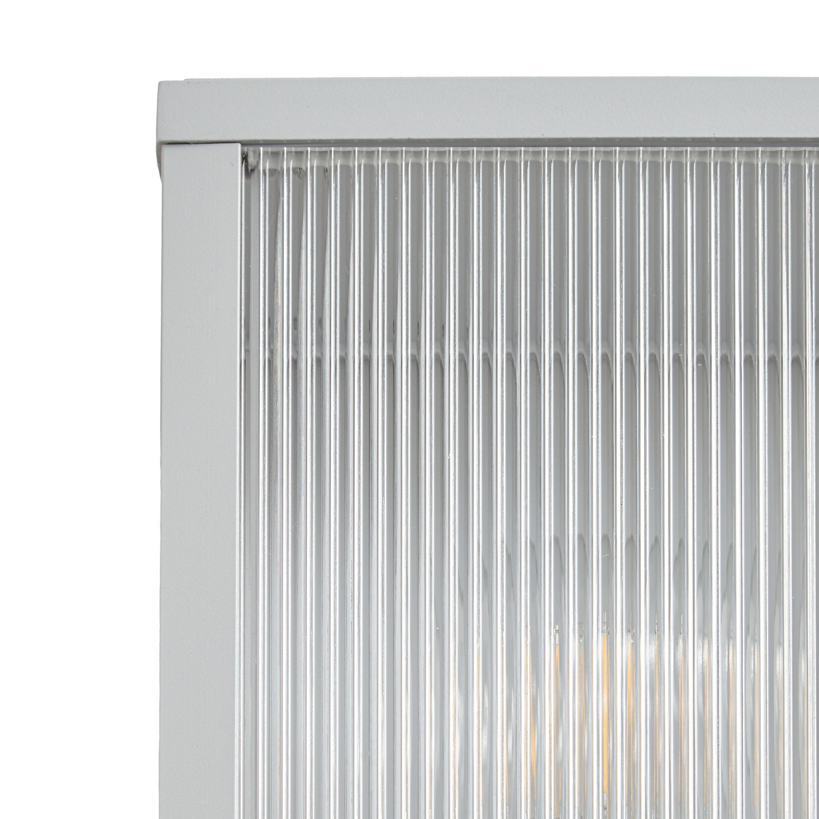 Aplique para exterior Lindby Peldar, gris/estriada, 26 cm, sensor