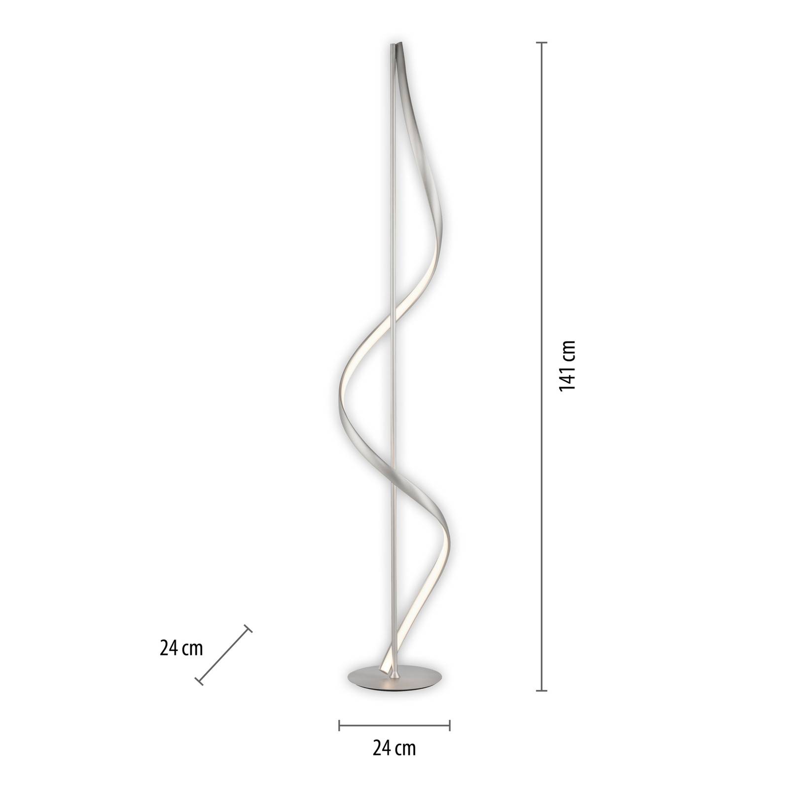 Image of Q-Smart-Home Paul Neuhaus Q-Swing lampadaire LED, acier 4012248374870