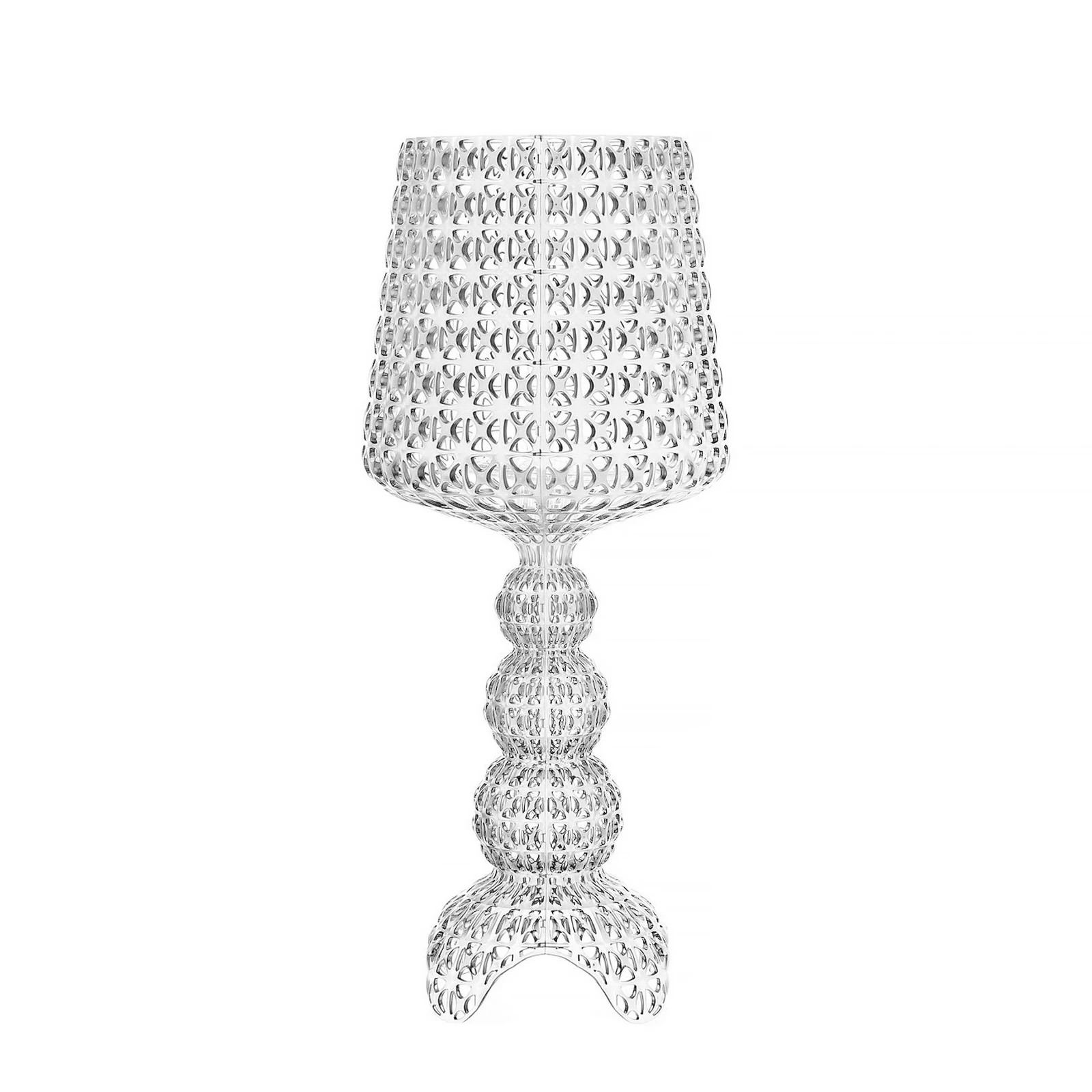 LED настолна лампа Kartell Mini Kabuki, прозрачна, височина 70 cm
