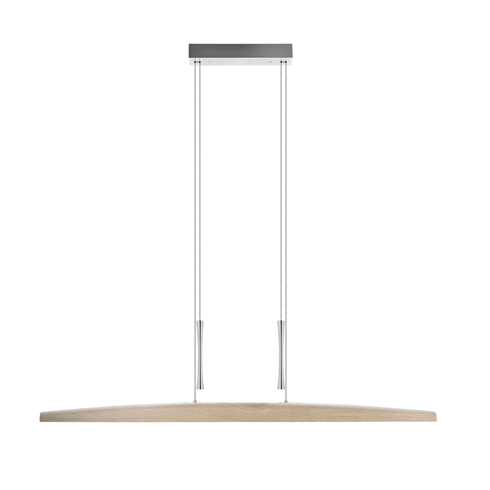 HerzBlut Arco LED candeeiro de suspensão cinza carvalho branco 130cm